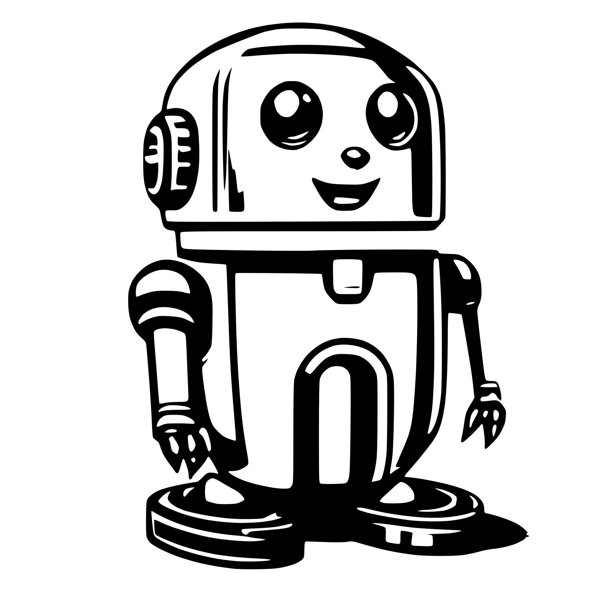AI-generated SVG of a A pet robot, in the style of tamagochi
