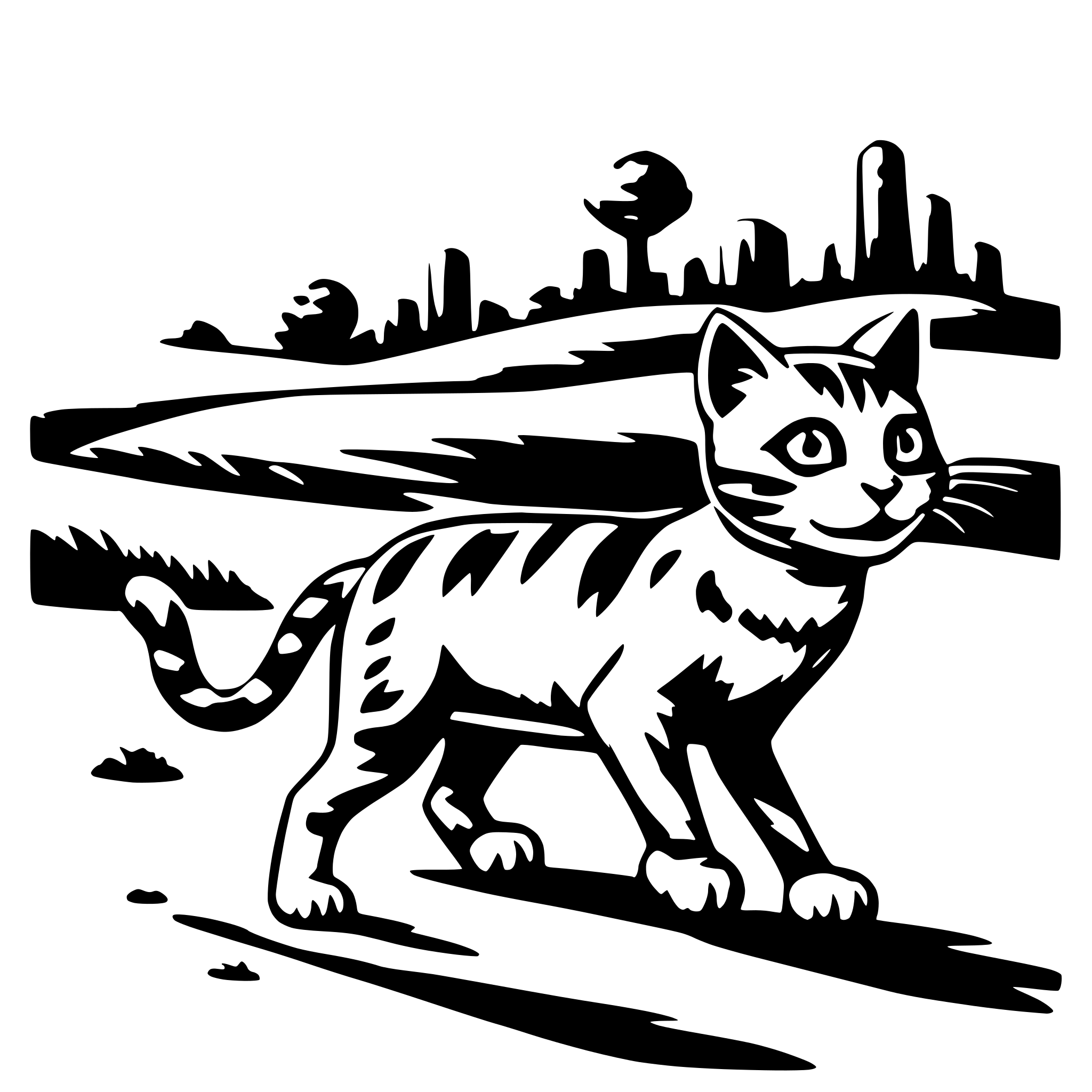 AI-generated SVG of a running cat in land