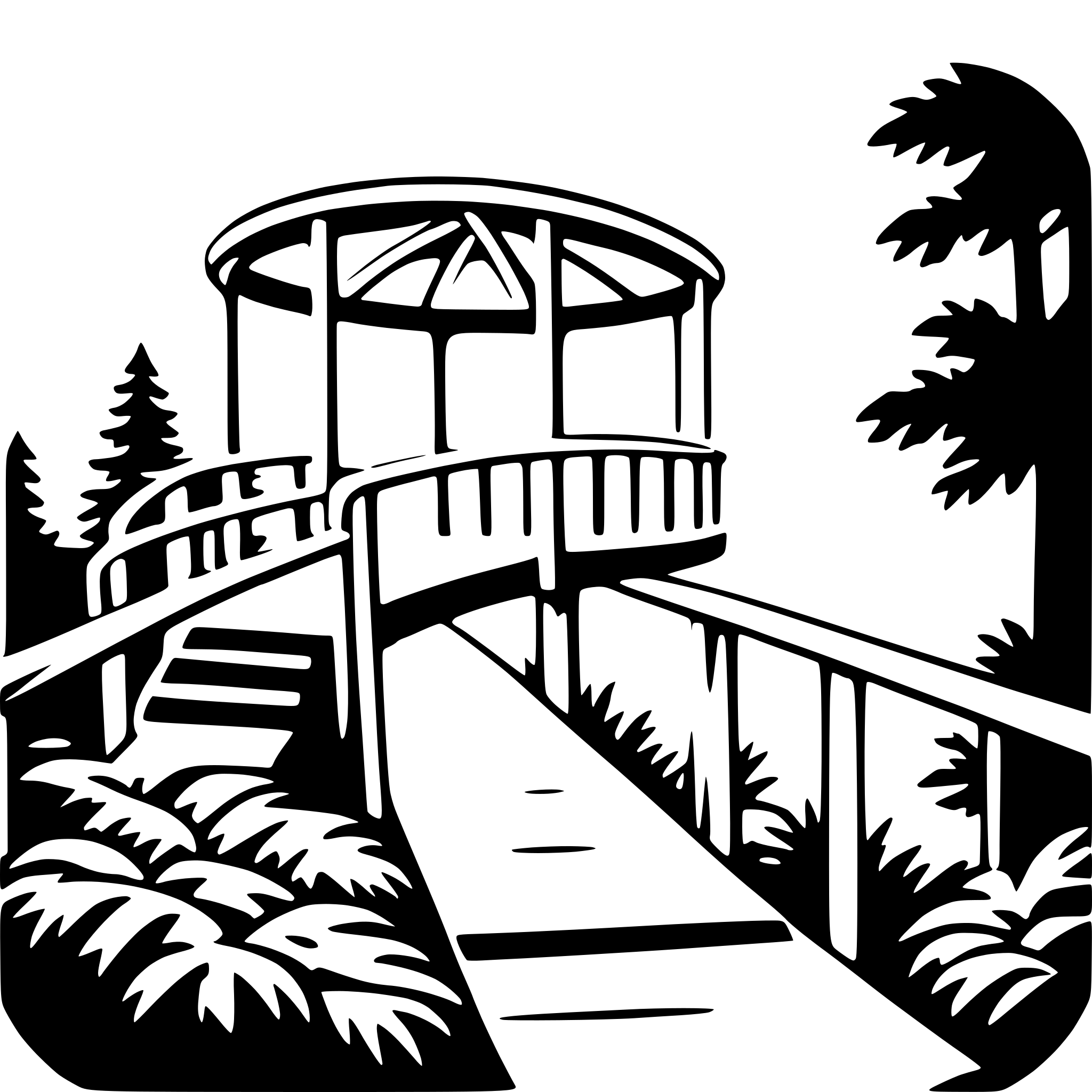 AI-generated SVG of a forest canopy walk
