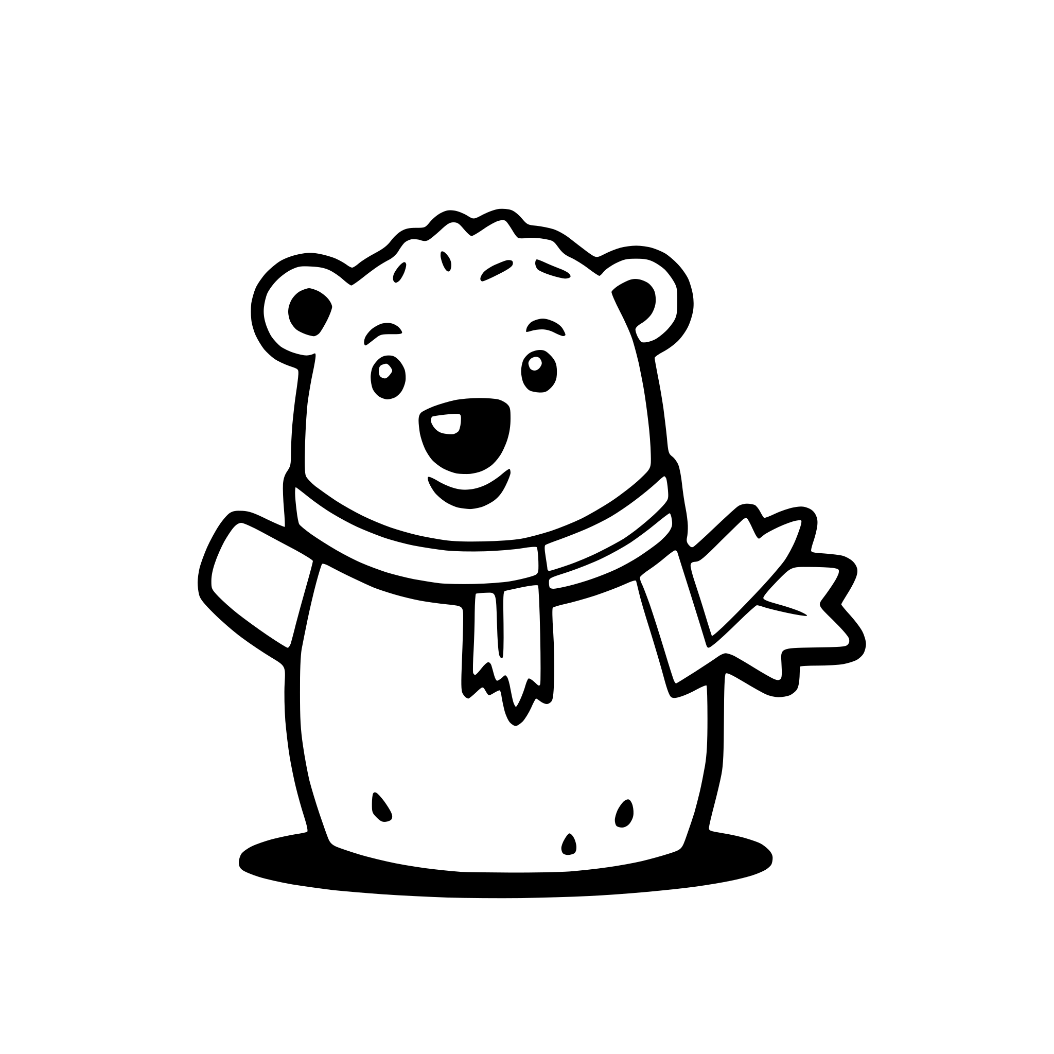 AI-generated SVG of a a happy polar bear with a snowflake