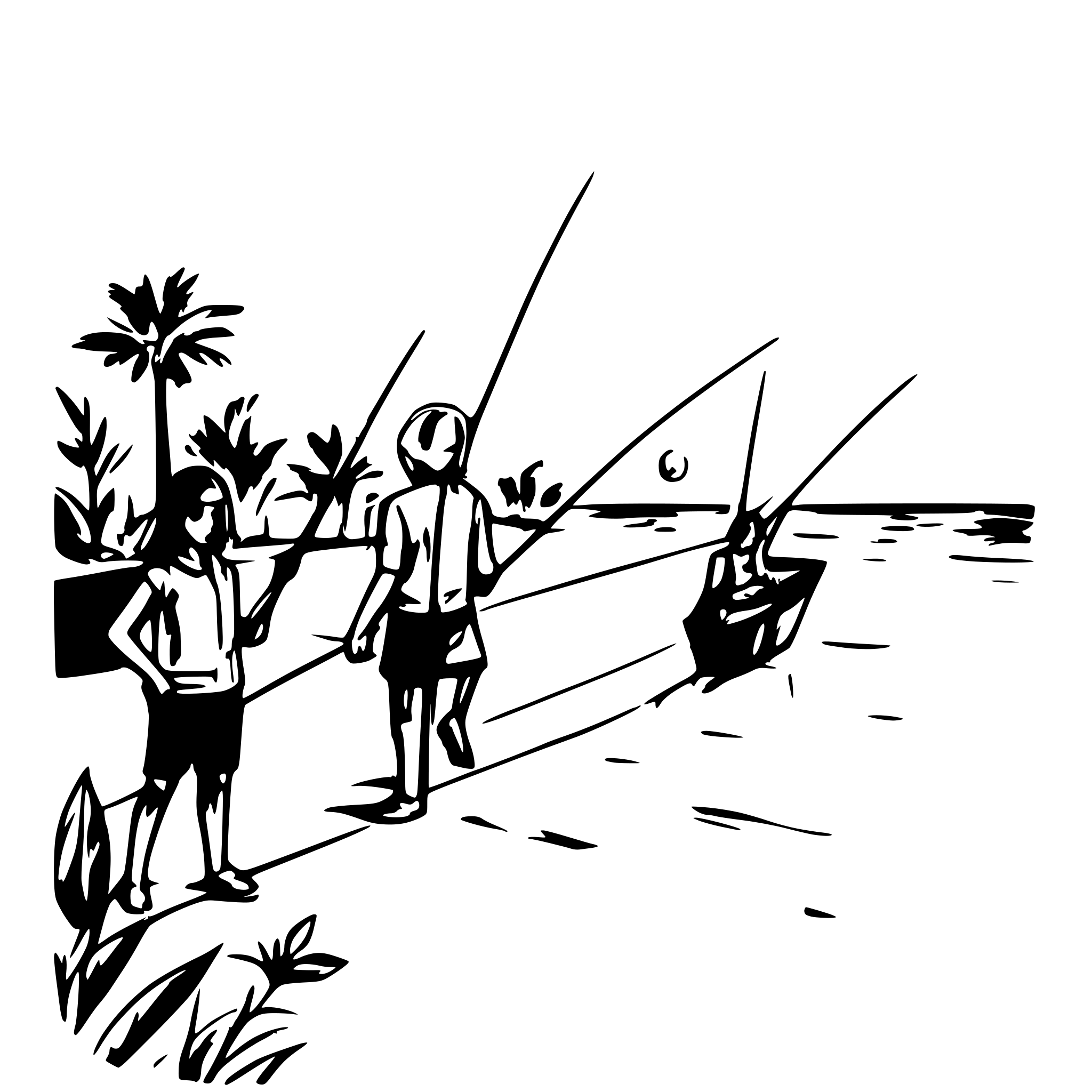 AI-generated SVG of 'people fishing in the ocean'