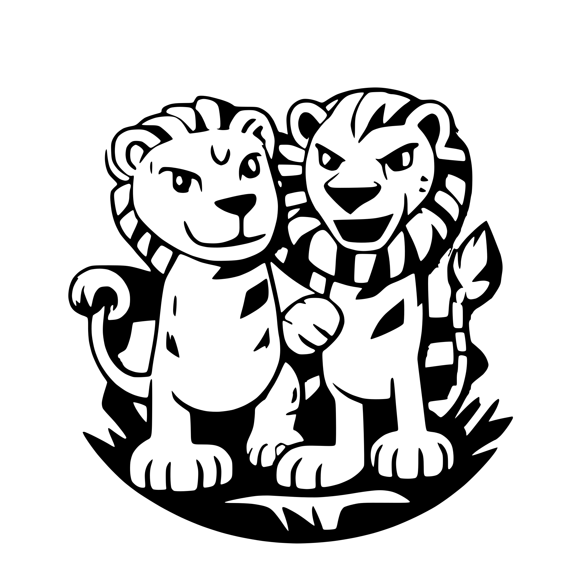 AI-generated SVG of a lion, fight, tiger