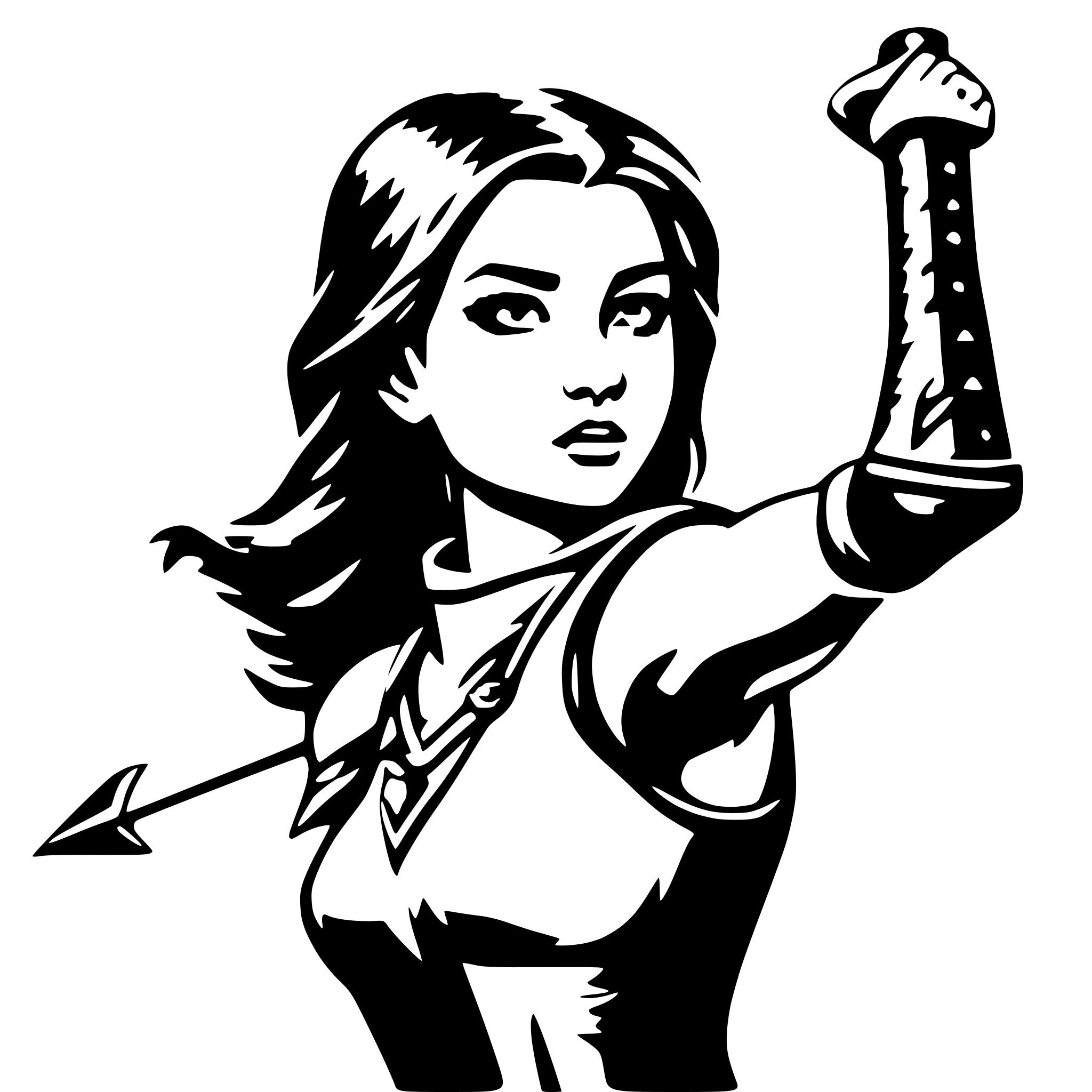 AI-generated SVG of a female archer