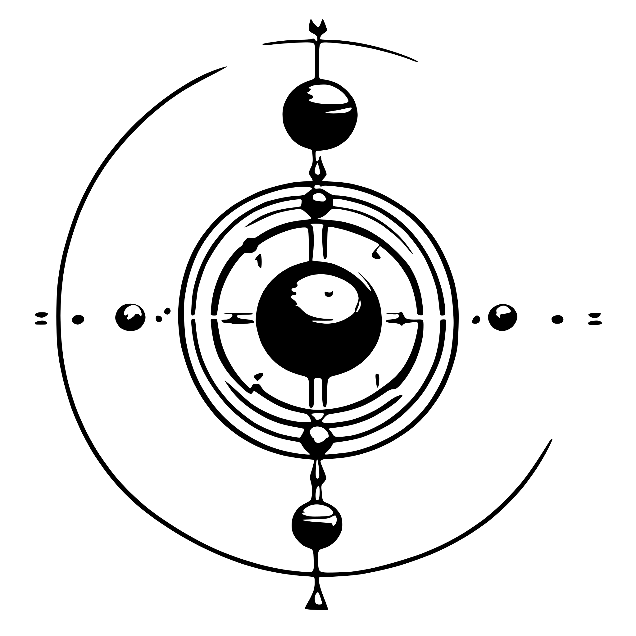 AI-generated SVG of a linear geometric alchemical solar system tattoo minimalist