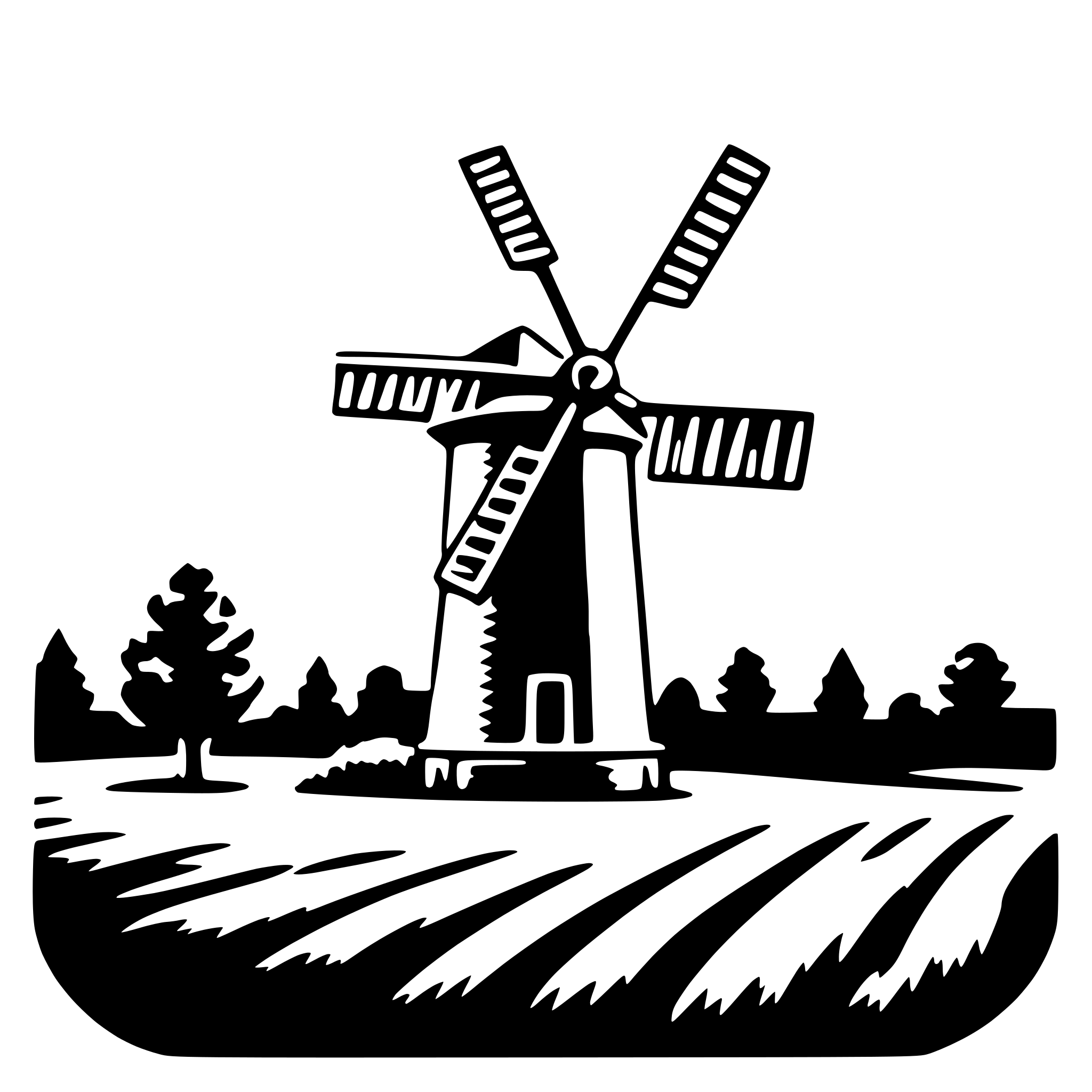 AI-generated SVG of 'windmill in field'
