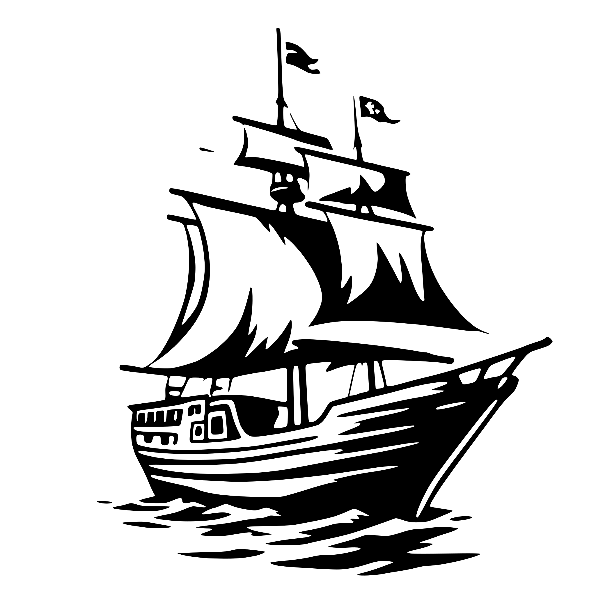 AI-generated SVG of 'dar blue Pirate ship'