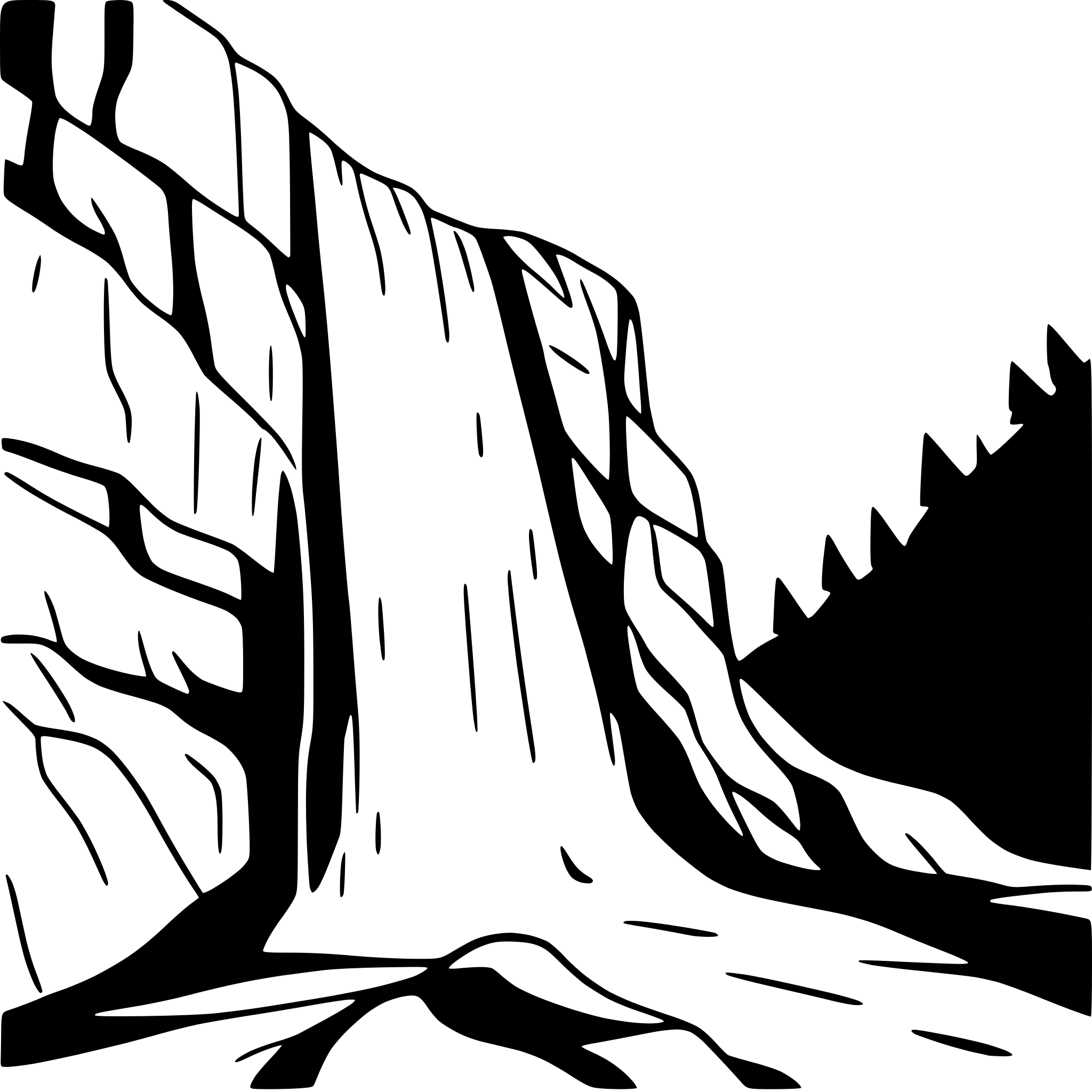 AI-generated SVG of 'waterfall cascading down cliff'