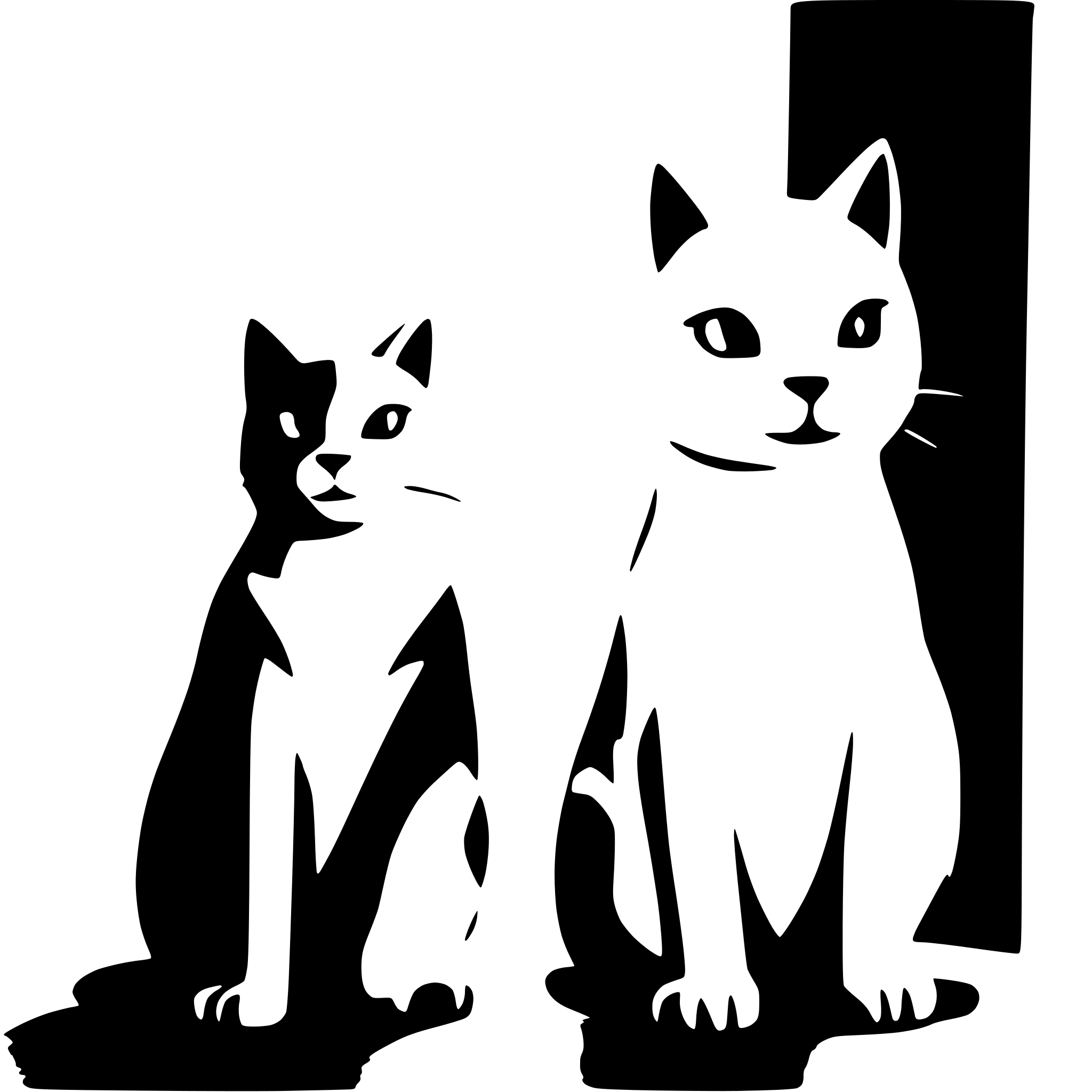AI-generated SVG of 'two cats silhouette clean'