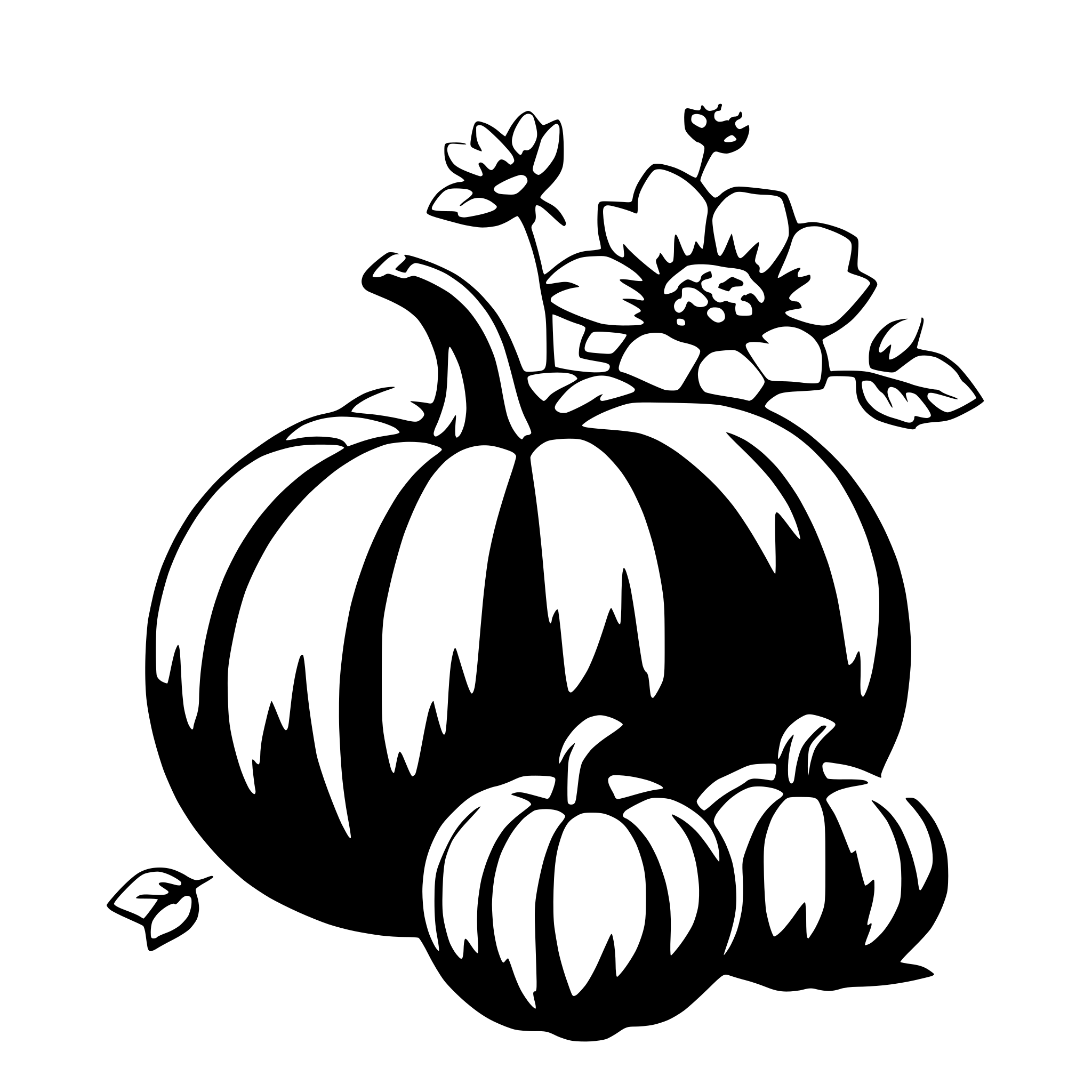 AI-generated SVG of a pumpkin with flowers