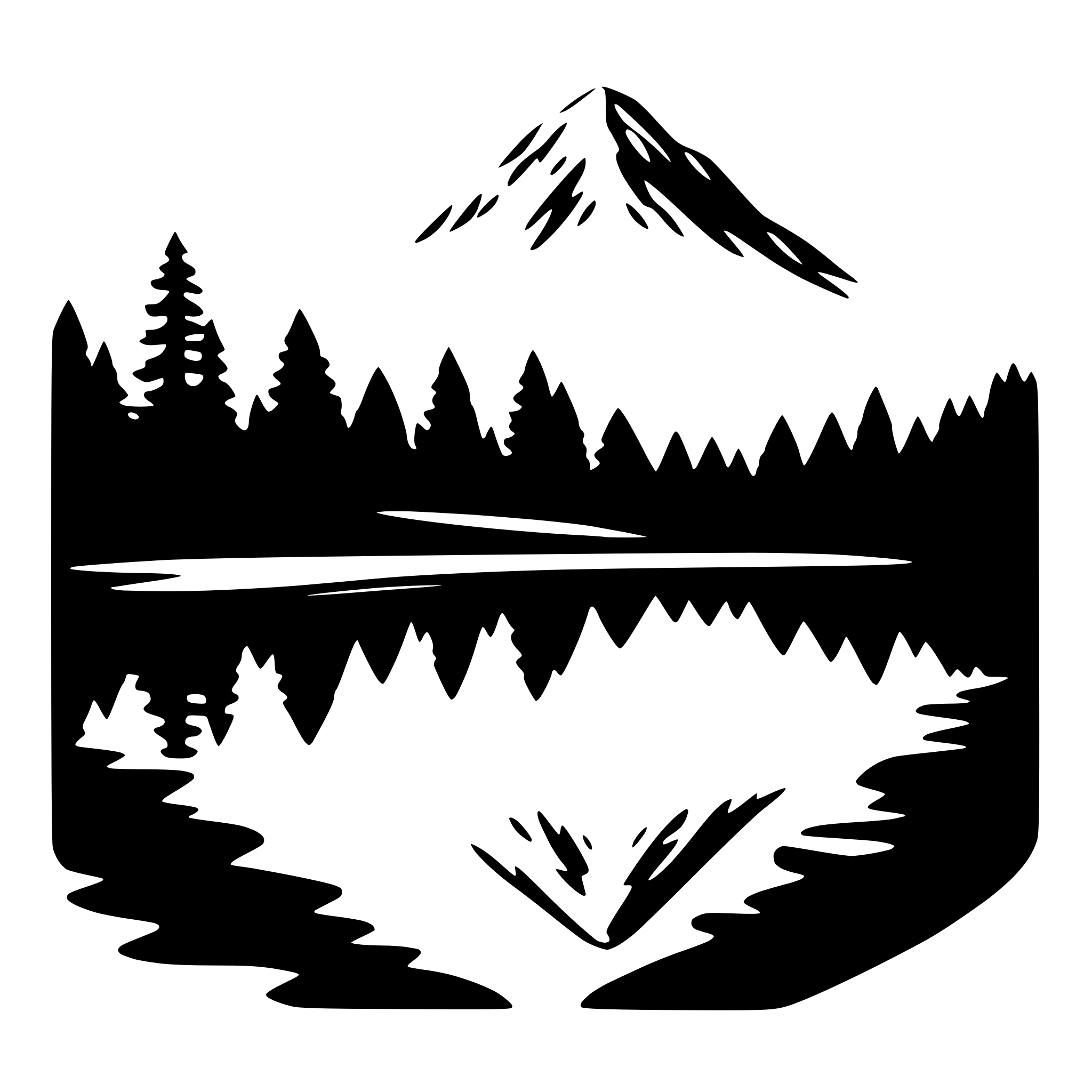 AI-generated SVG of a mountain reflection
