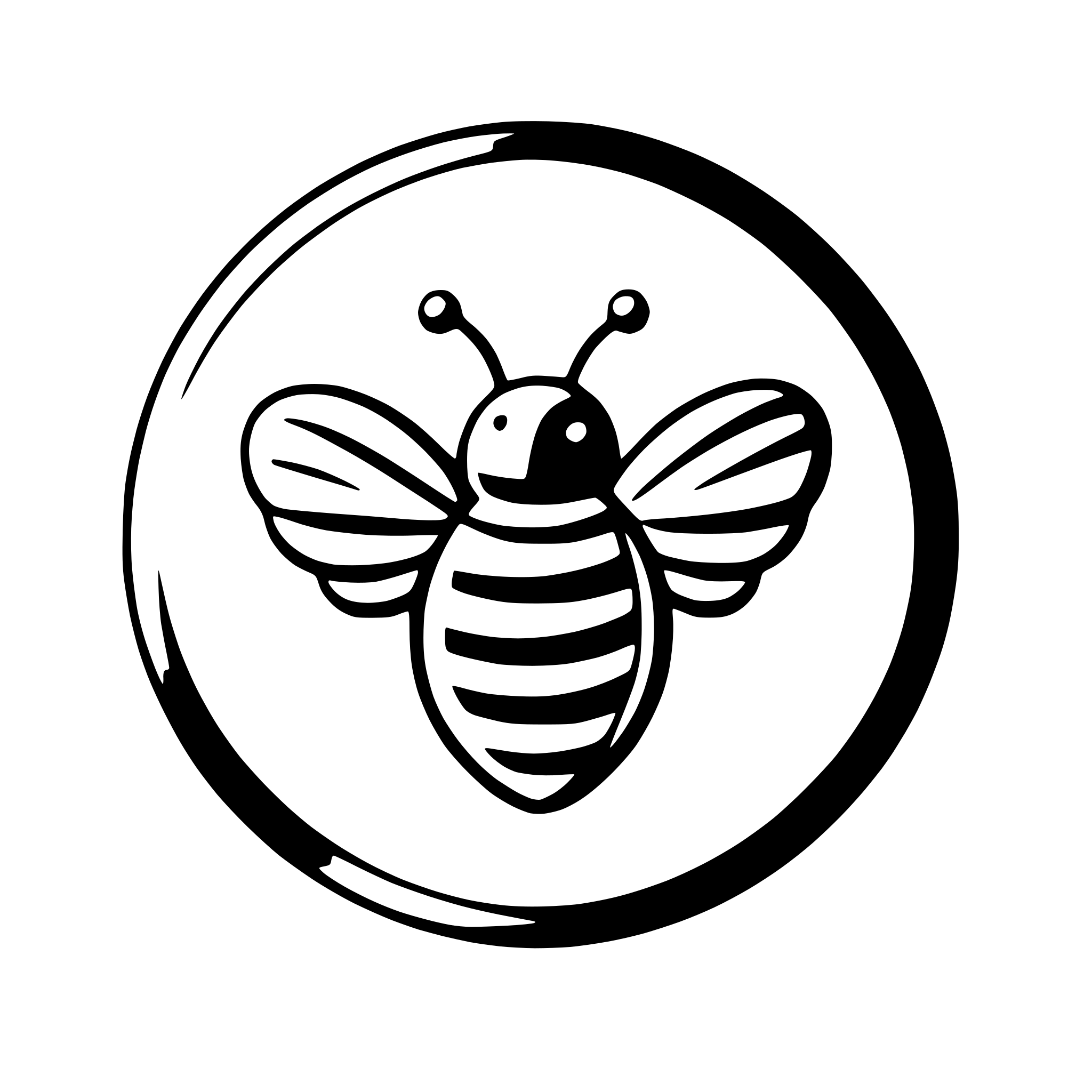 AI-generated SVG of 'minimalist bee with wings'