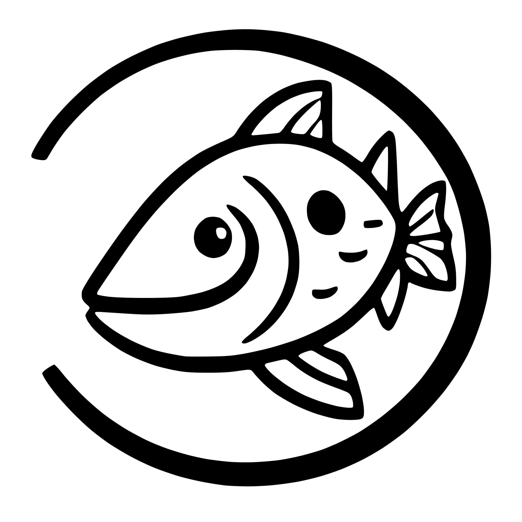 AI-generated SVG of a logo style depiction of a red snapper fish, with a happy appearance and a smile