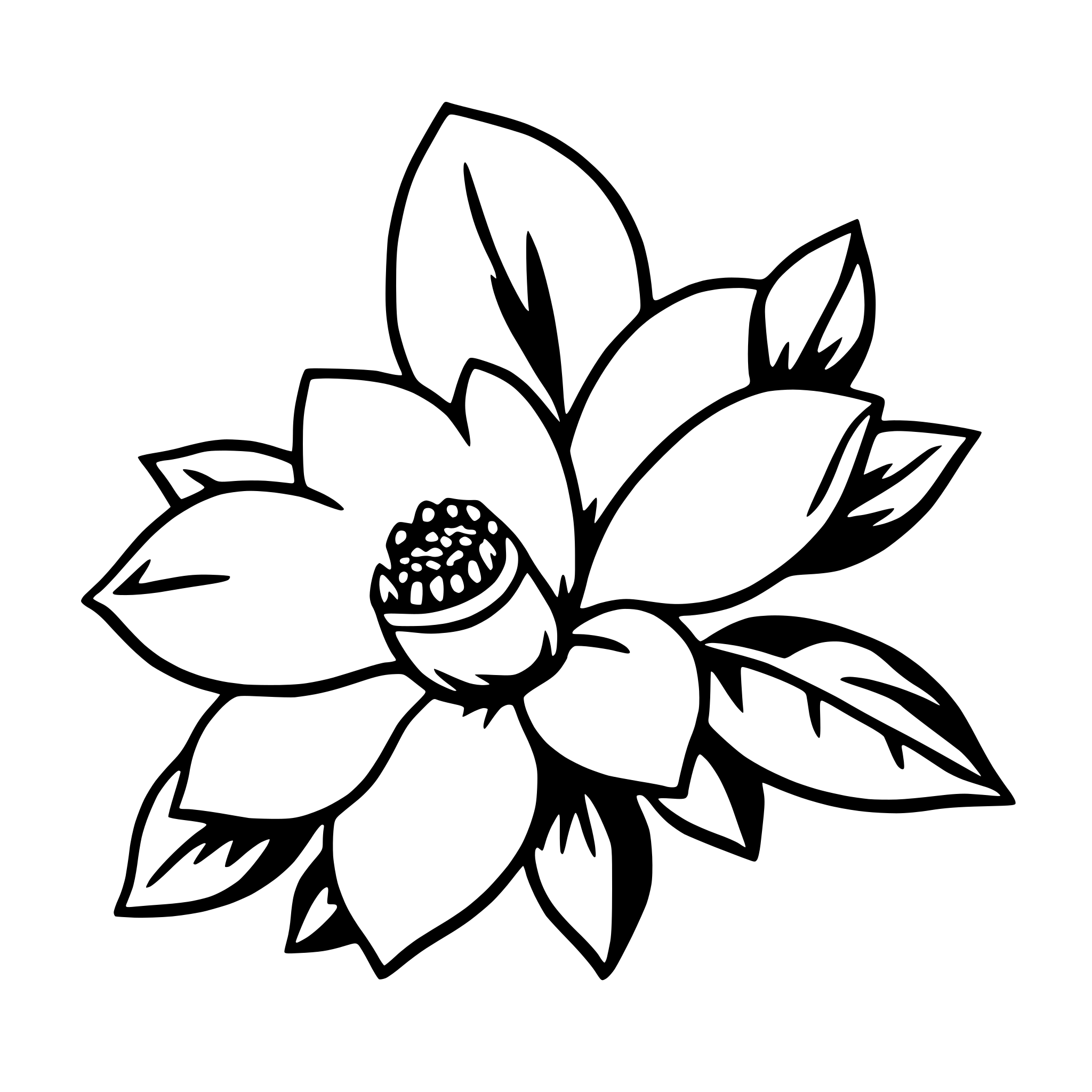 AI-generated SVG of a love magnolia blossoms