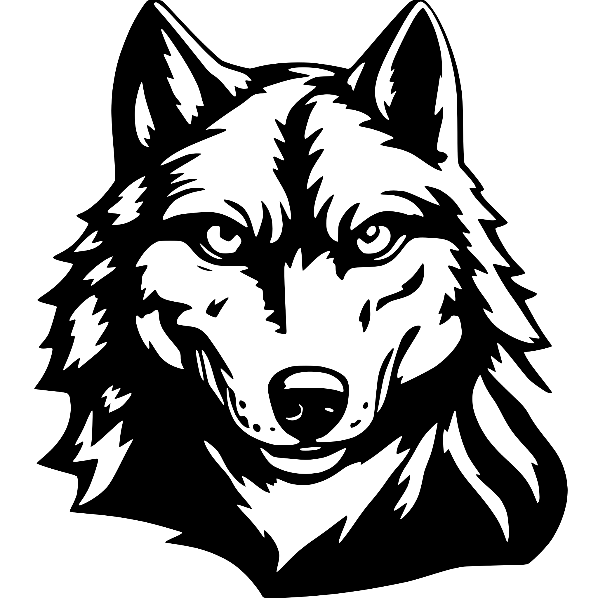 AI-generated SVG of a evil wolf