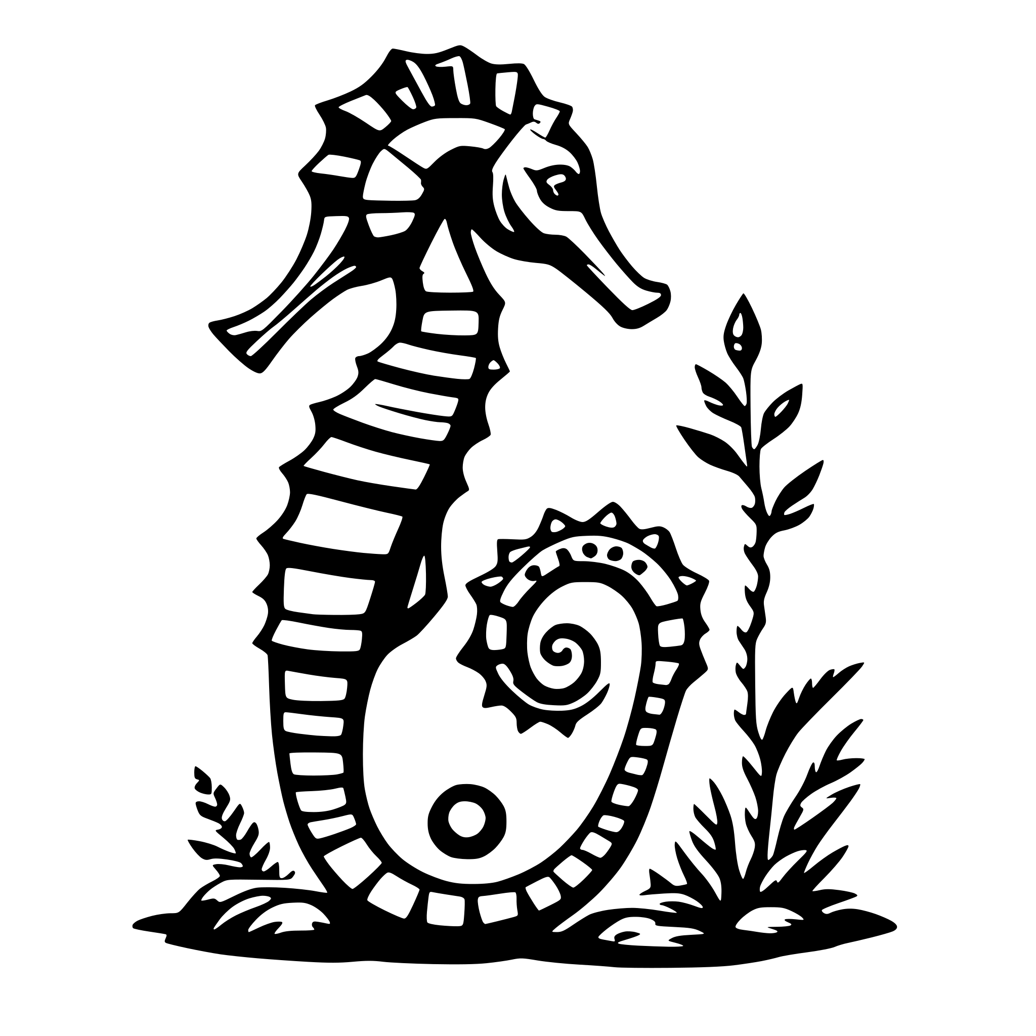 AI-generated SVG of a seahorse