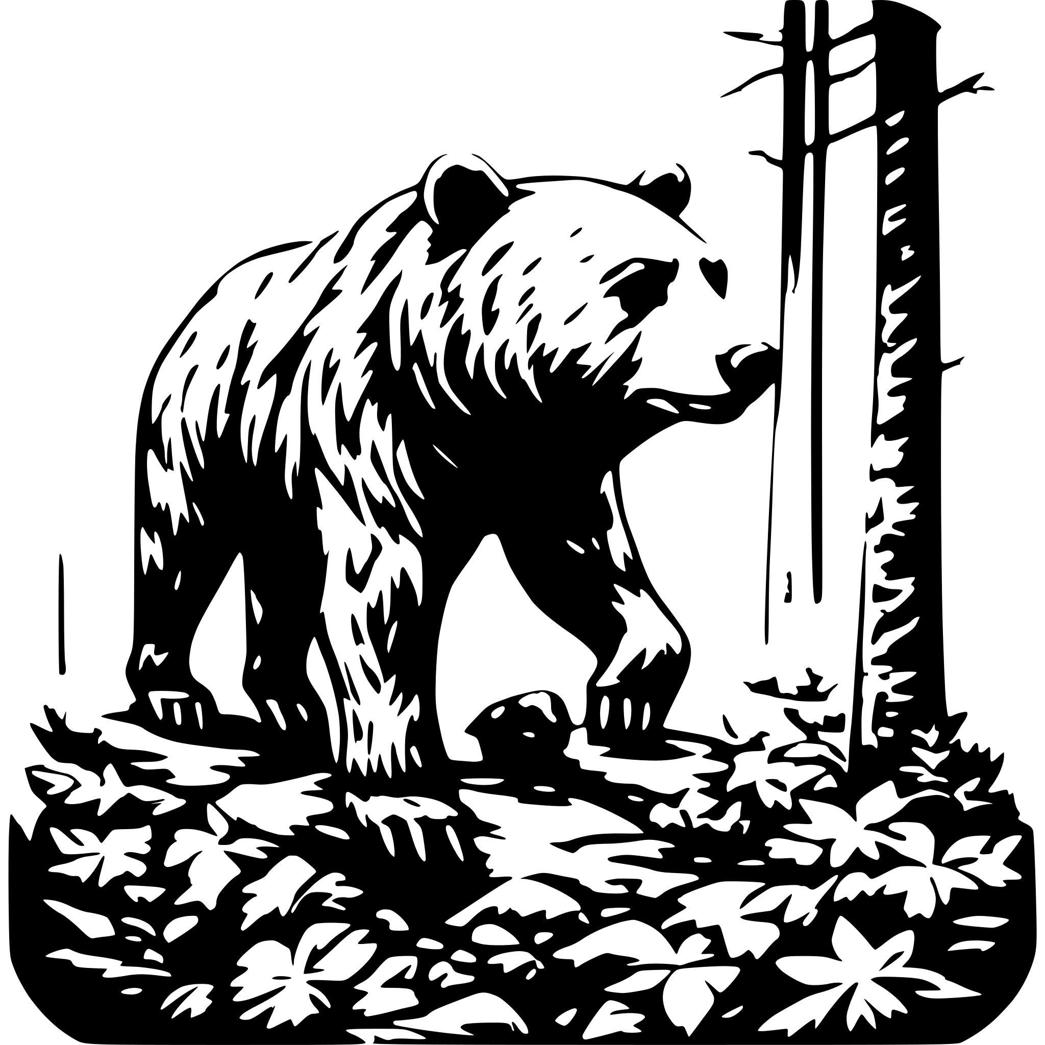 AI-generated SVG of a bear in the forest