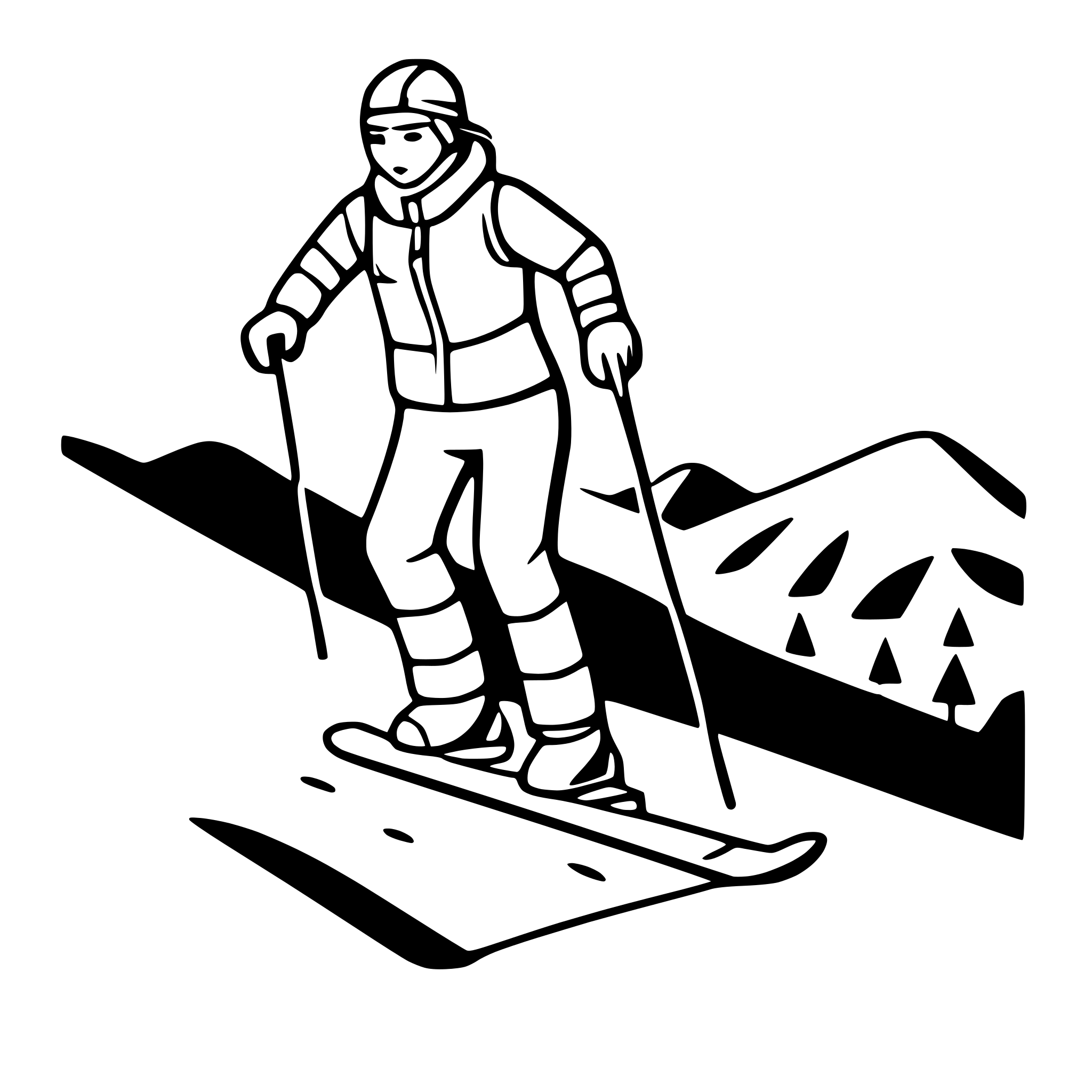 AI-generated SVG of 'skier on snowy slope'