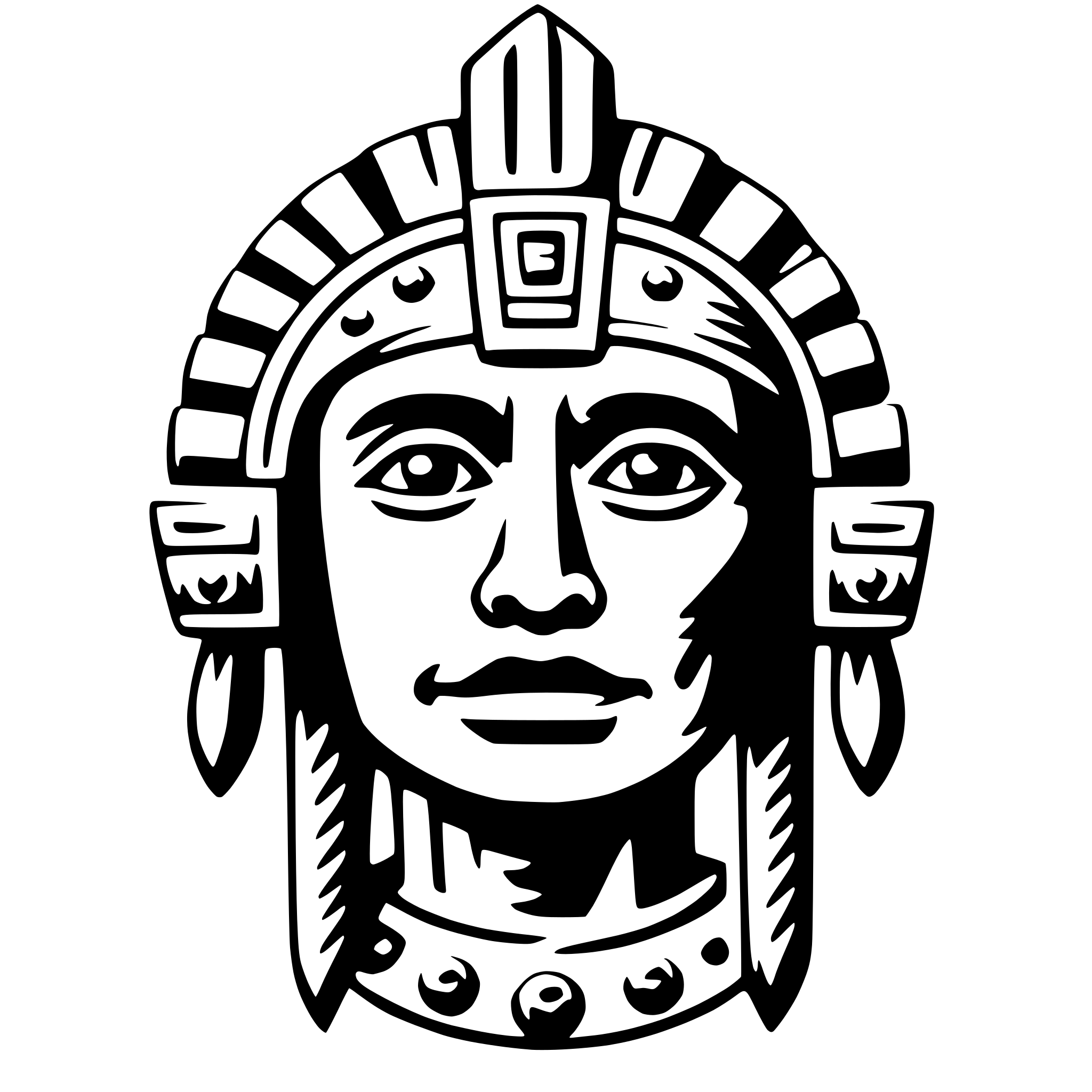 AI-generated SVG of a xipe totec