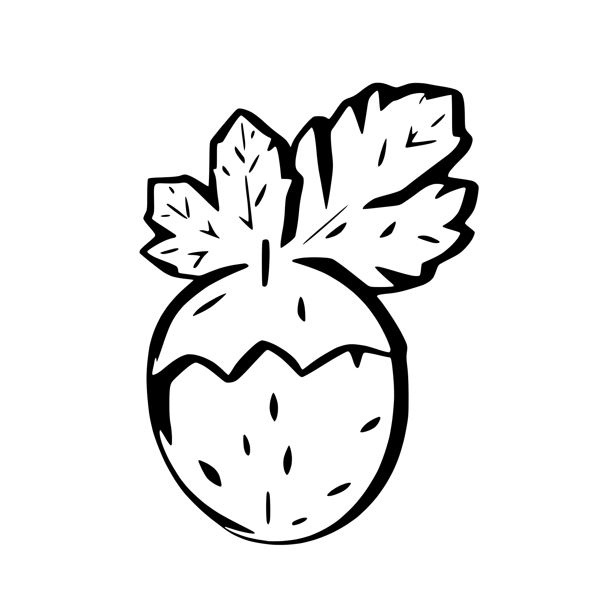 AI-generated SVG of a acorn with oak leaves