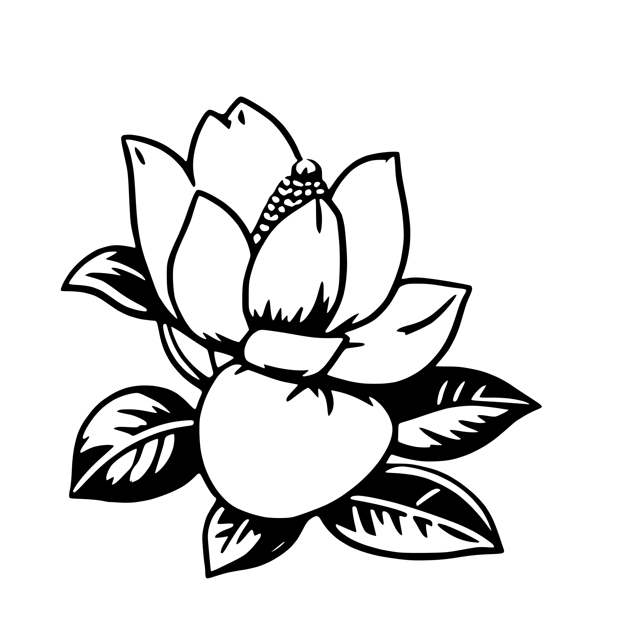 AI-generated SVG of a love magnolia blossoms