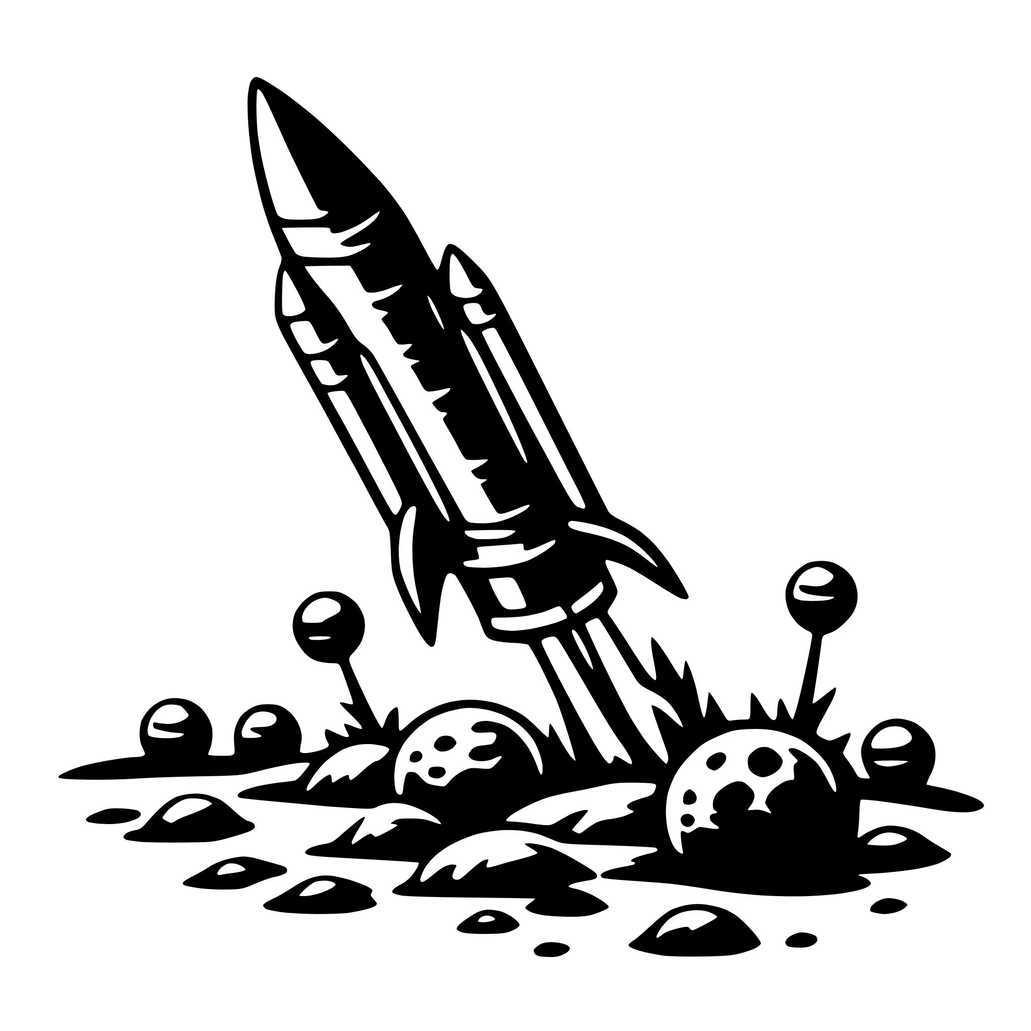AI-generated SVG of 'rocket and planets'