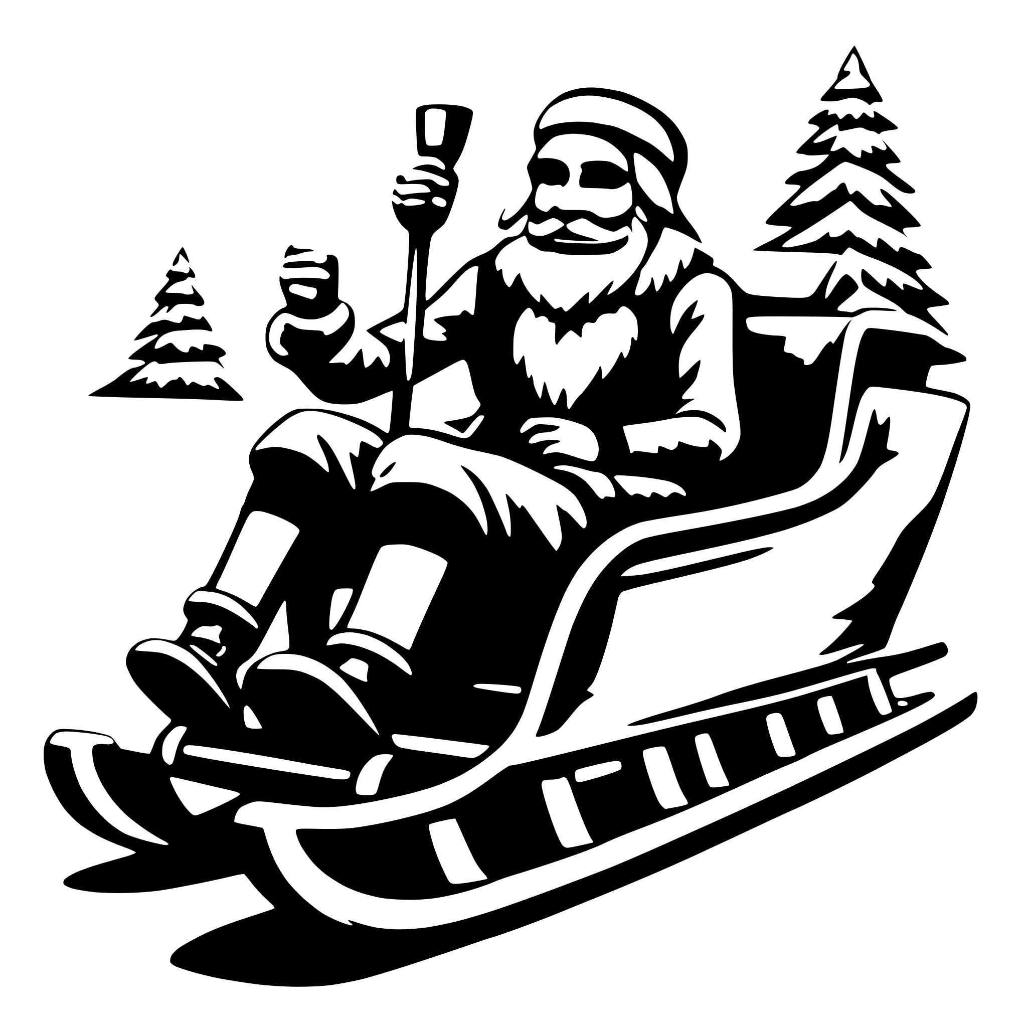 AI-generated SVG of a christmas santa on a sleds