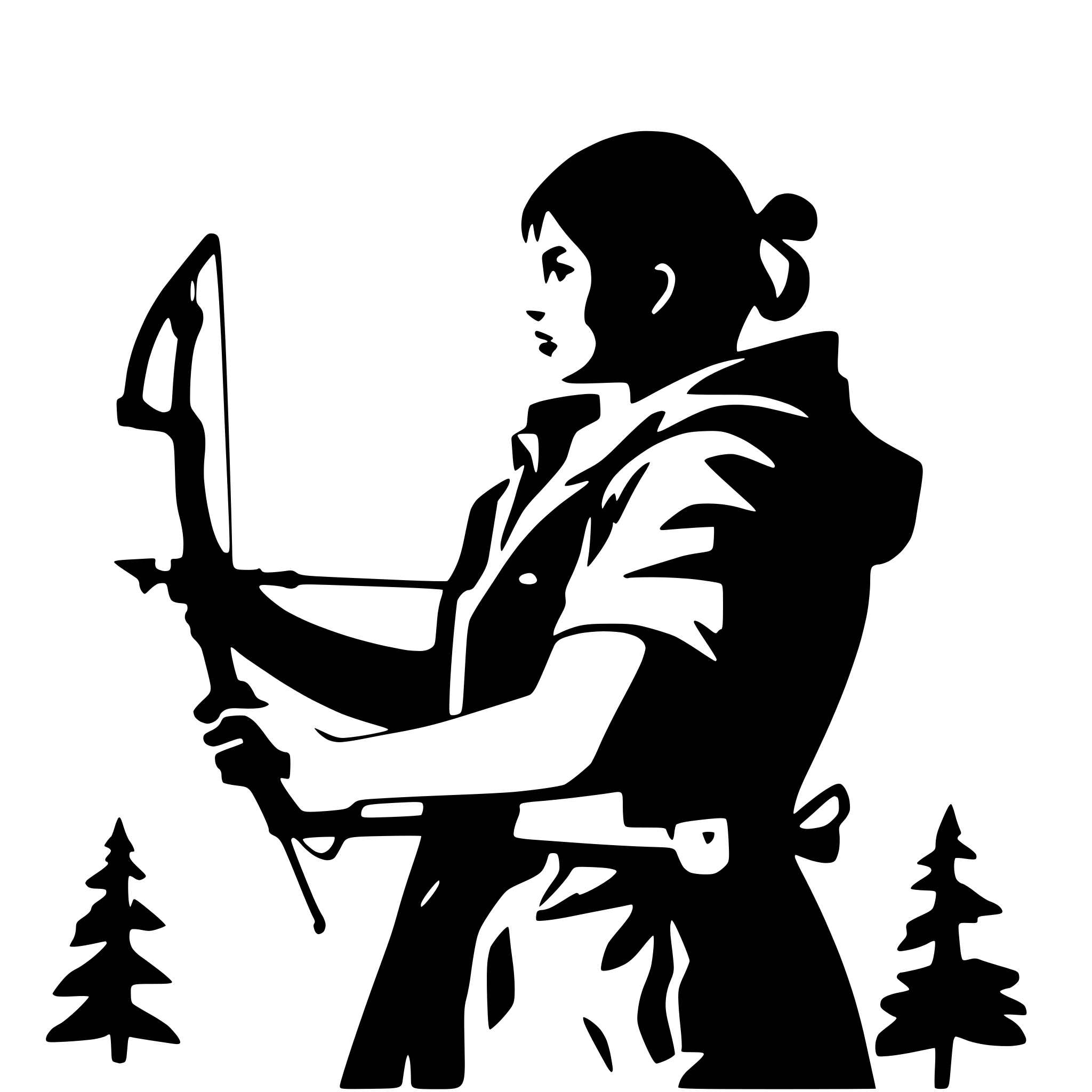 AI-generated SVG of a a silhouette of a bow hunter