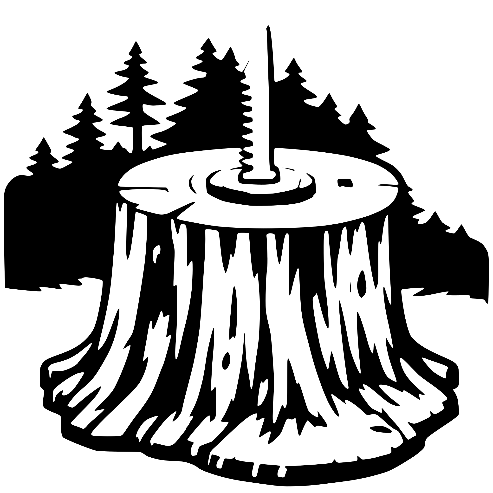 AI-generated SVG of 'treestump with saw blade'