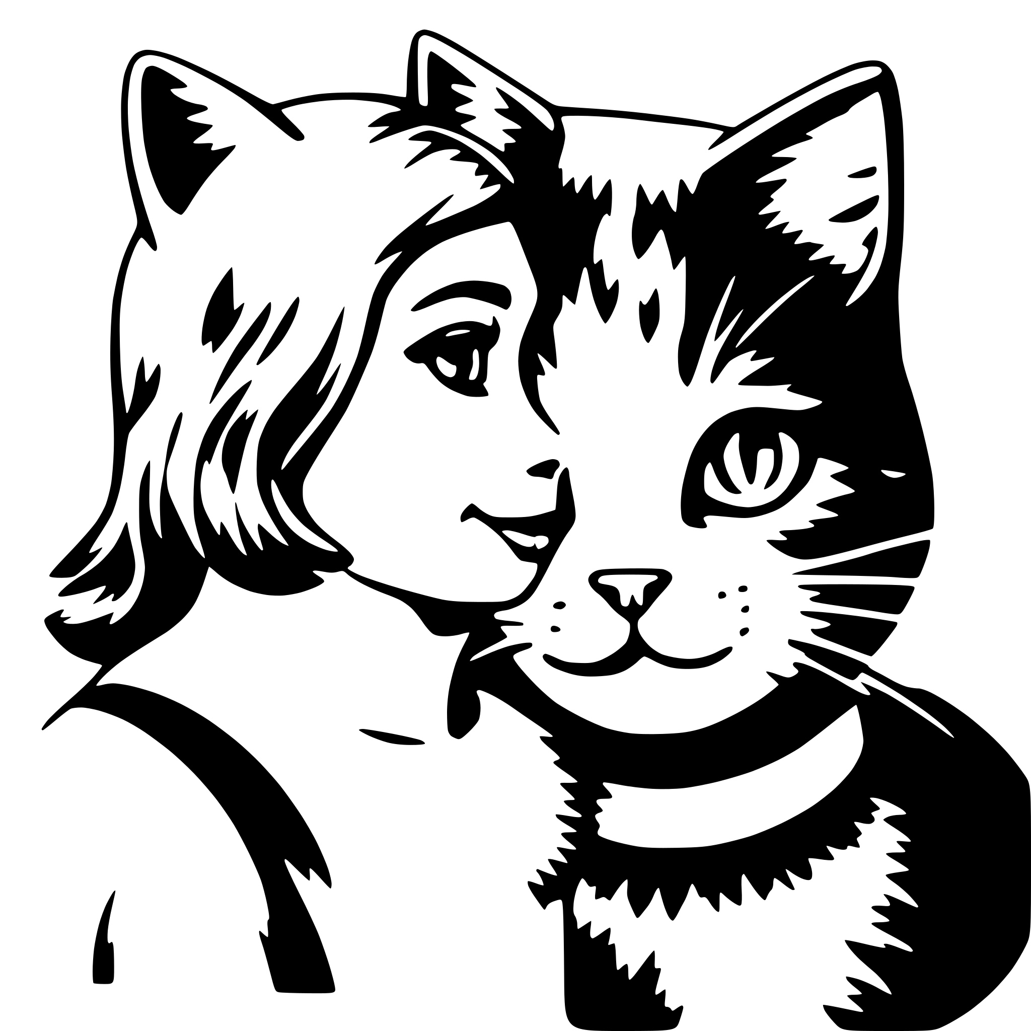 AI-generated SVG of a cat love nicole