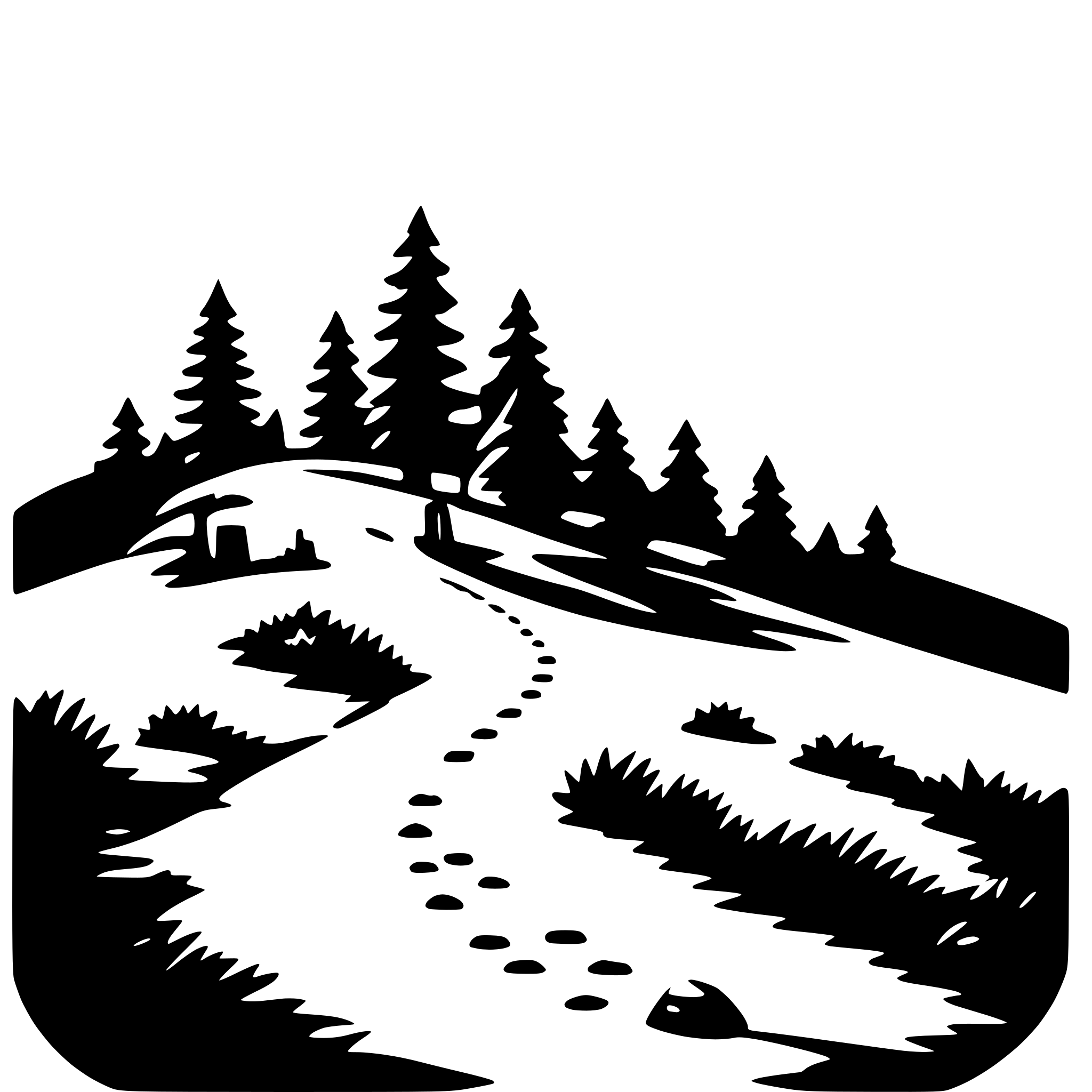 AI-generated SVG of a mountain hike