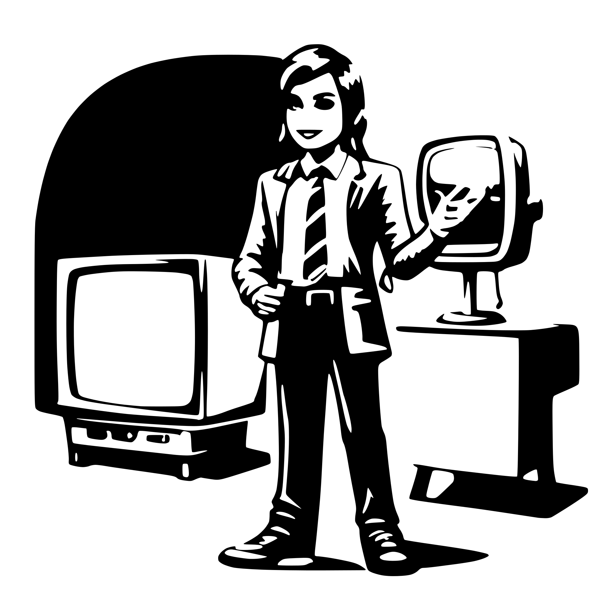 AI-generated SVG of a A tv show presenter