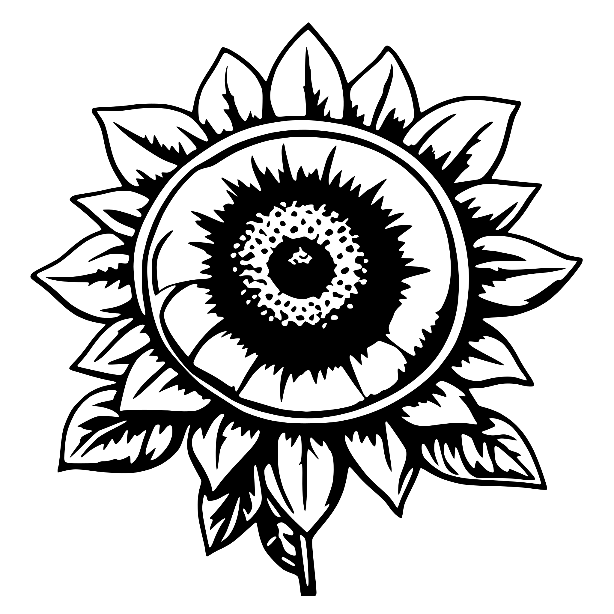 AI-generated SVG of a sun flower mascot
