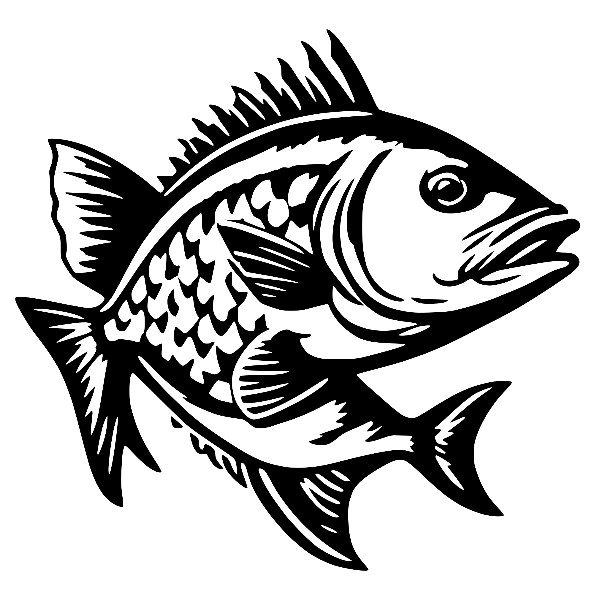 AI-generated SVG of 'Solid black Redfish'