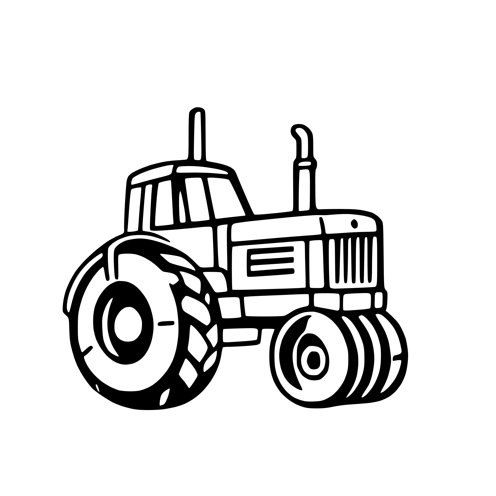 AI-generated SVG of a simply tractor from profile
