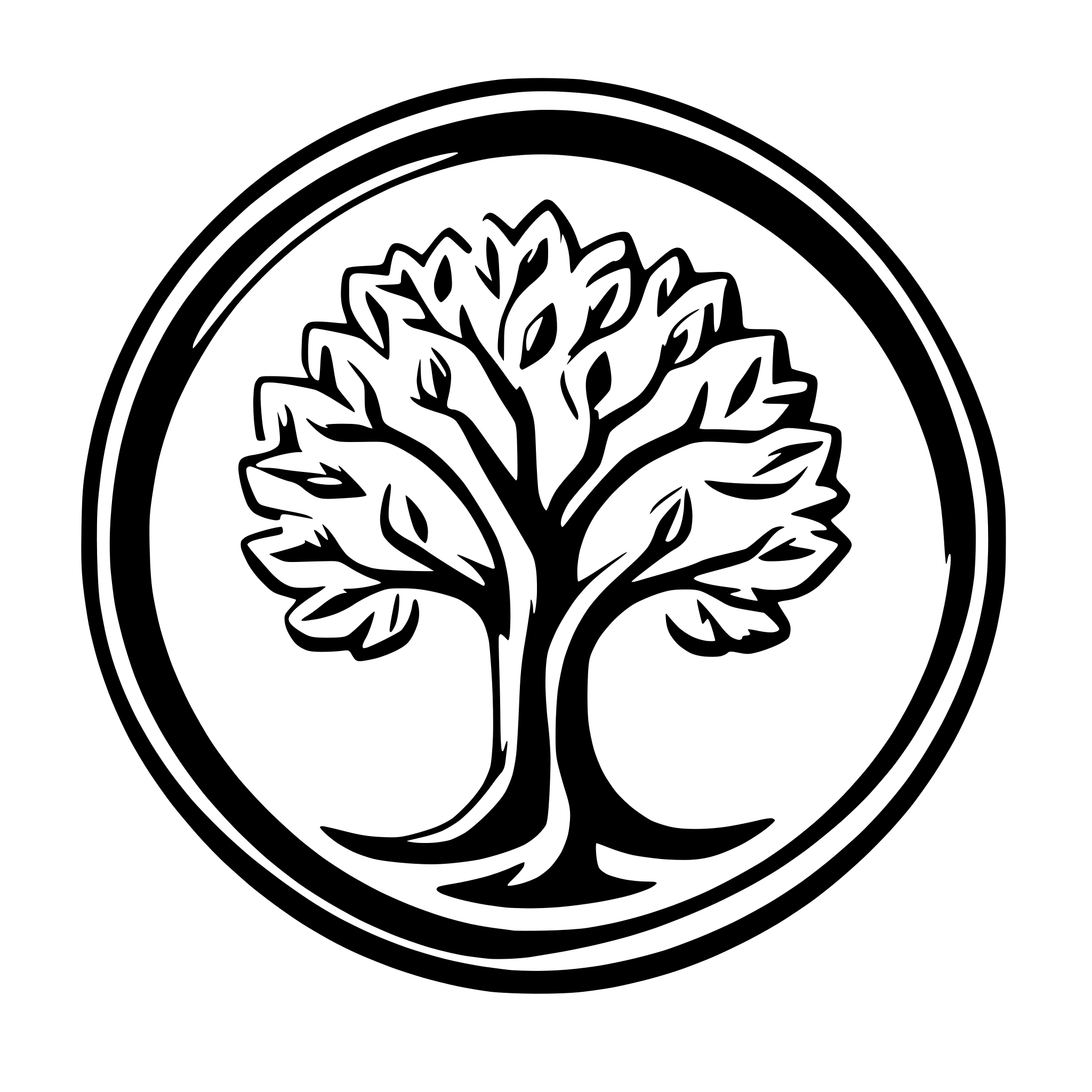 AI-generated SVG of 'yggdrasil circular'