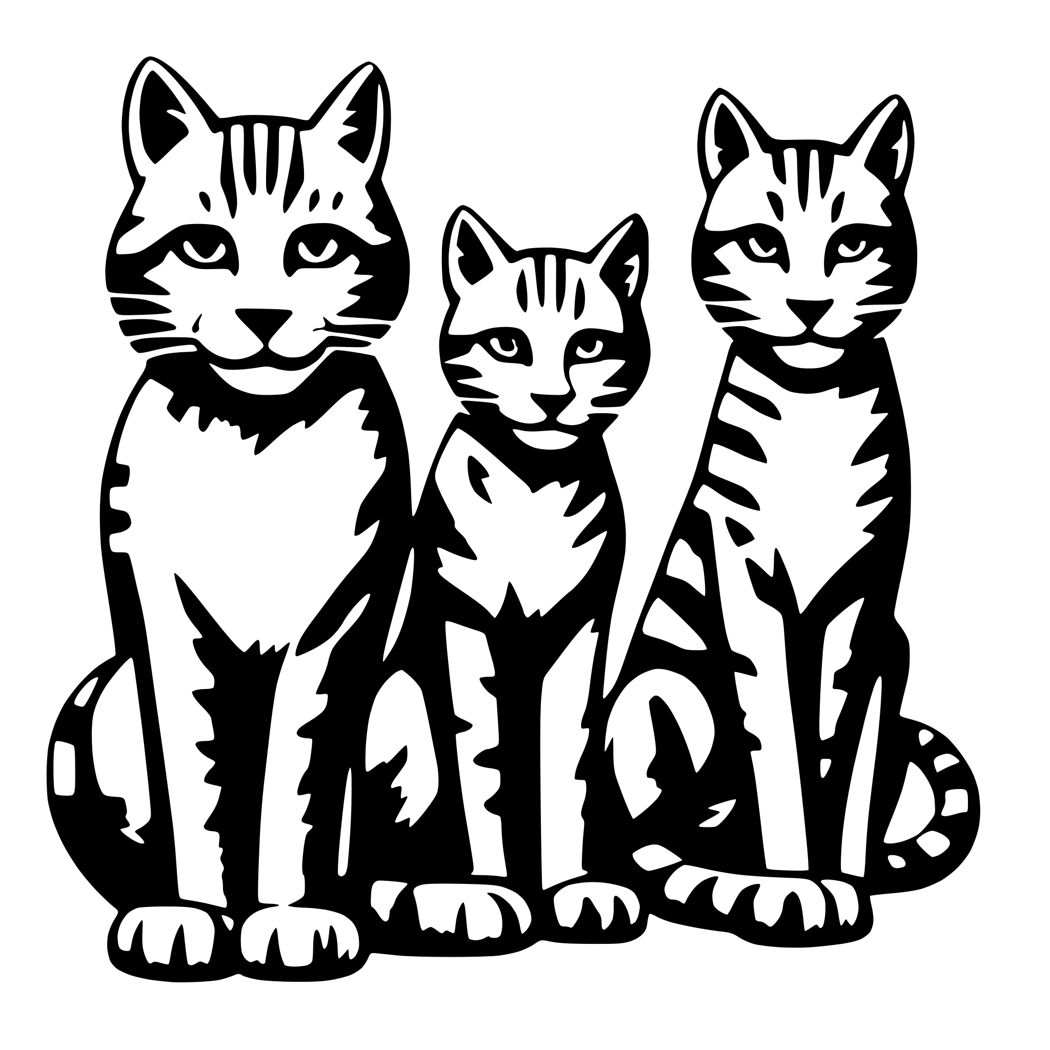 AI-generated SVG of '3 wild cats'