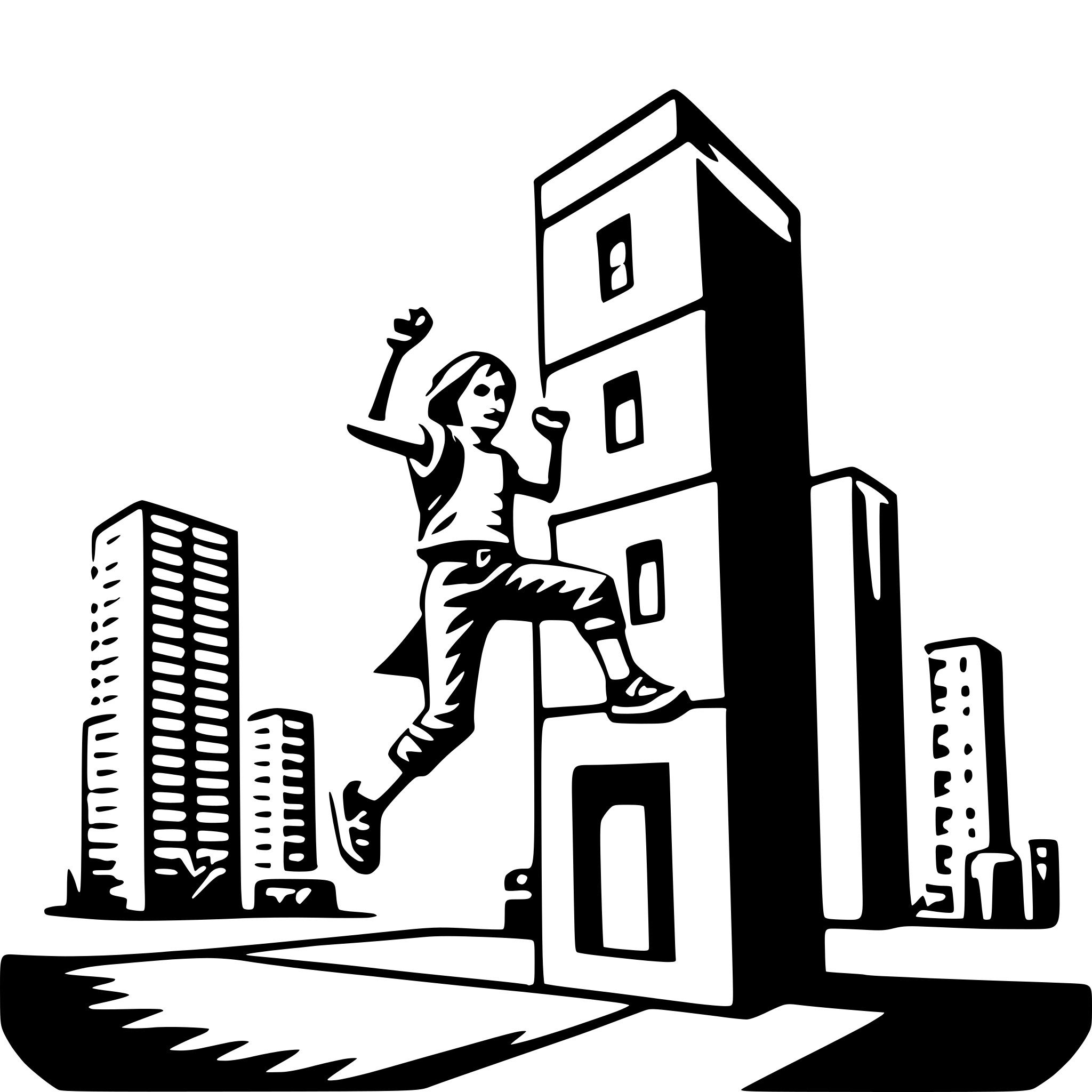 AI-generated SVG of a urban parkour adventure