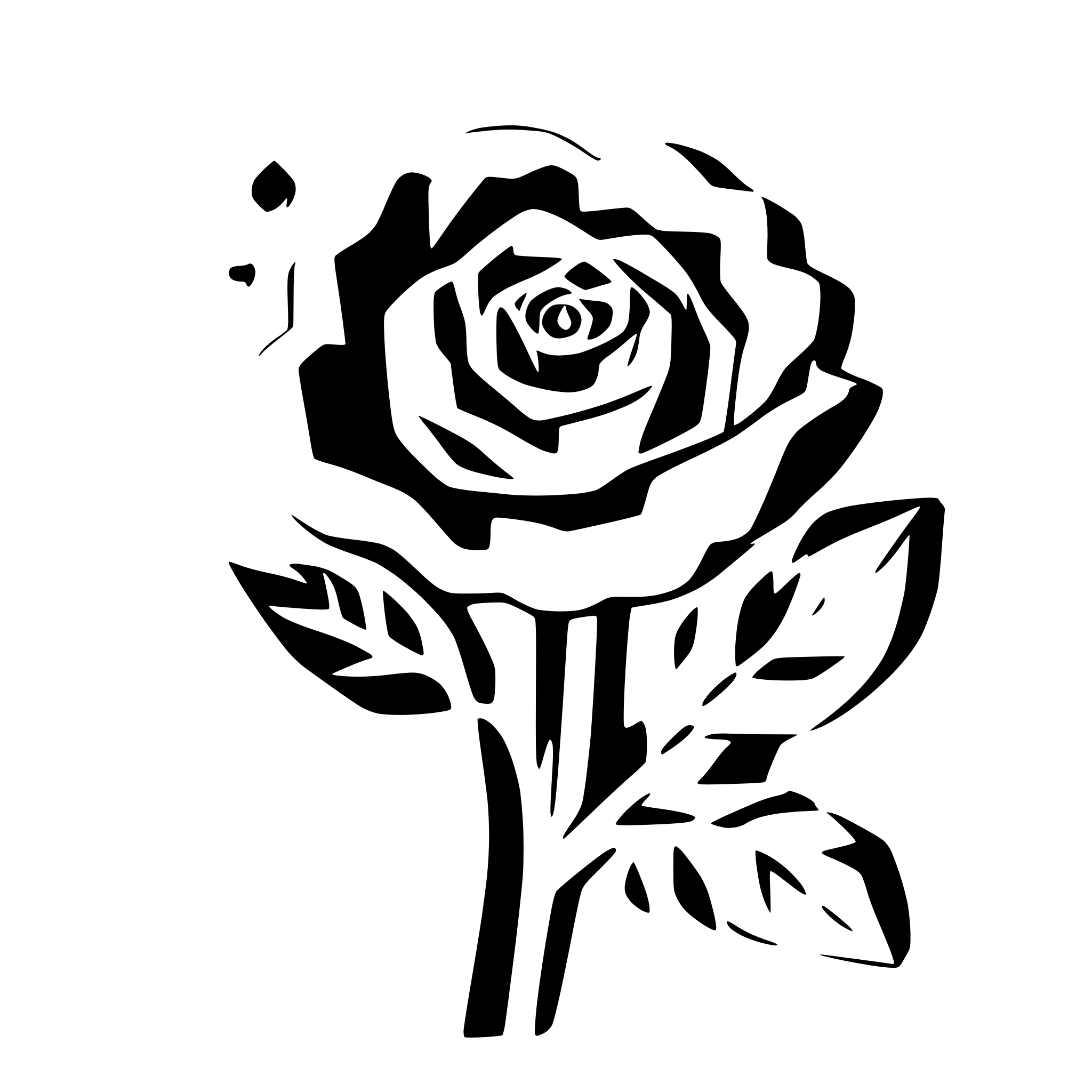 AI-generated SVG of 'rose flower and hearts'
