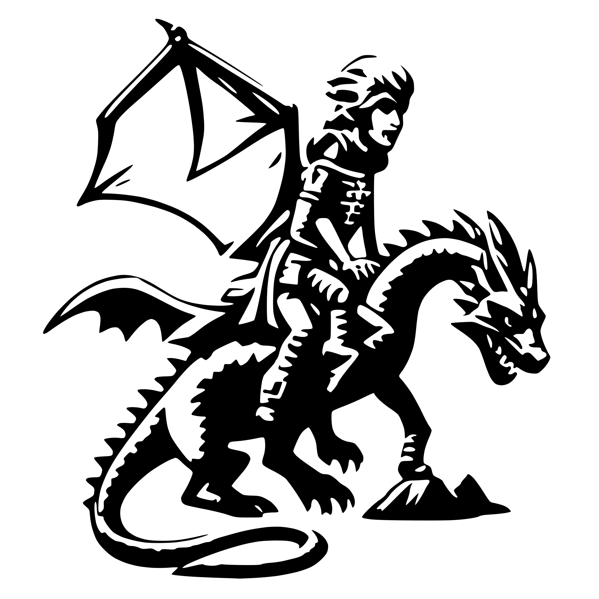 AI-generated SVG of 'dragon rider'
