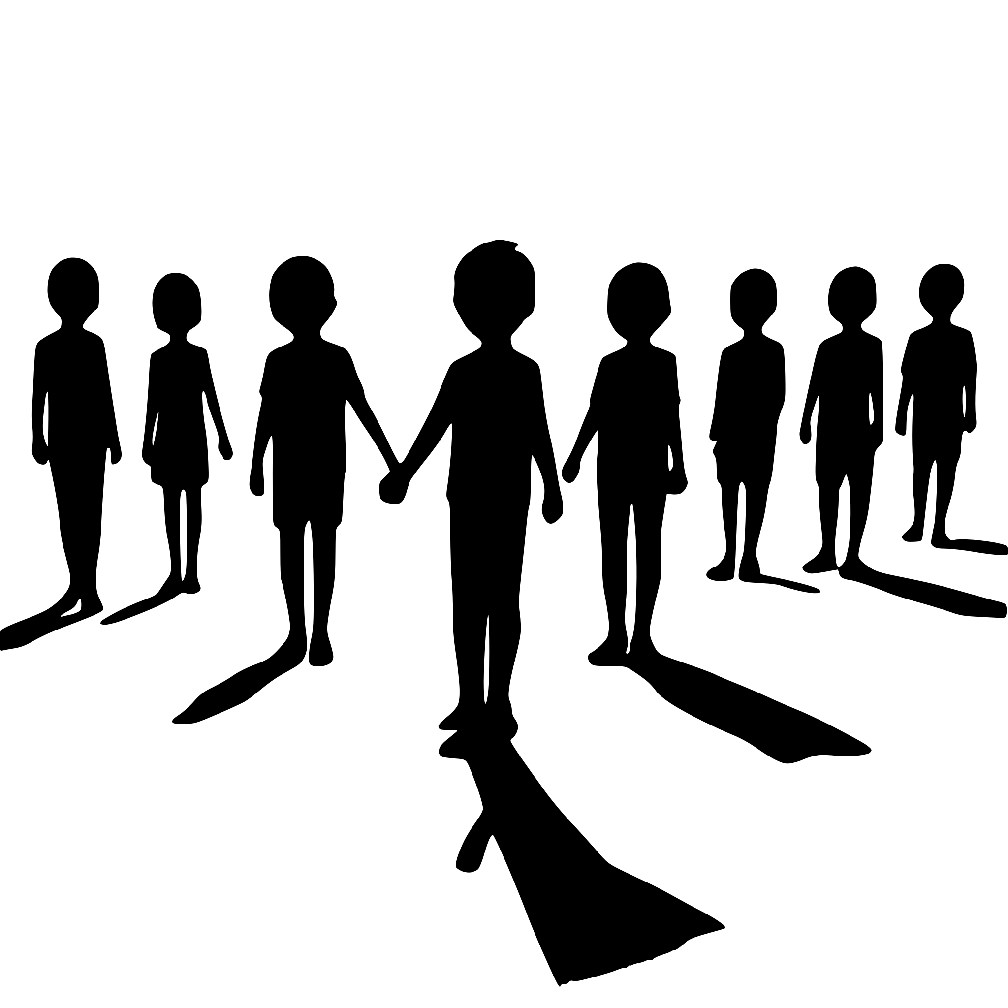 AI-generated SVG of a boys forming a line and holding hands