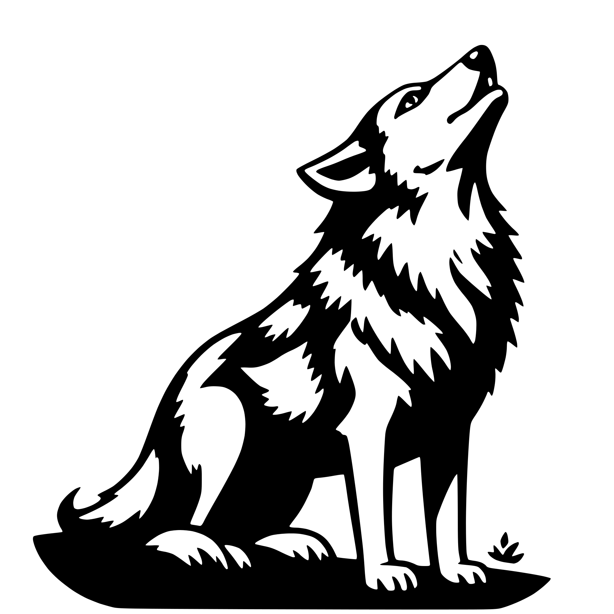 AI-generated SVG of 'wolf howling'