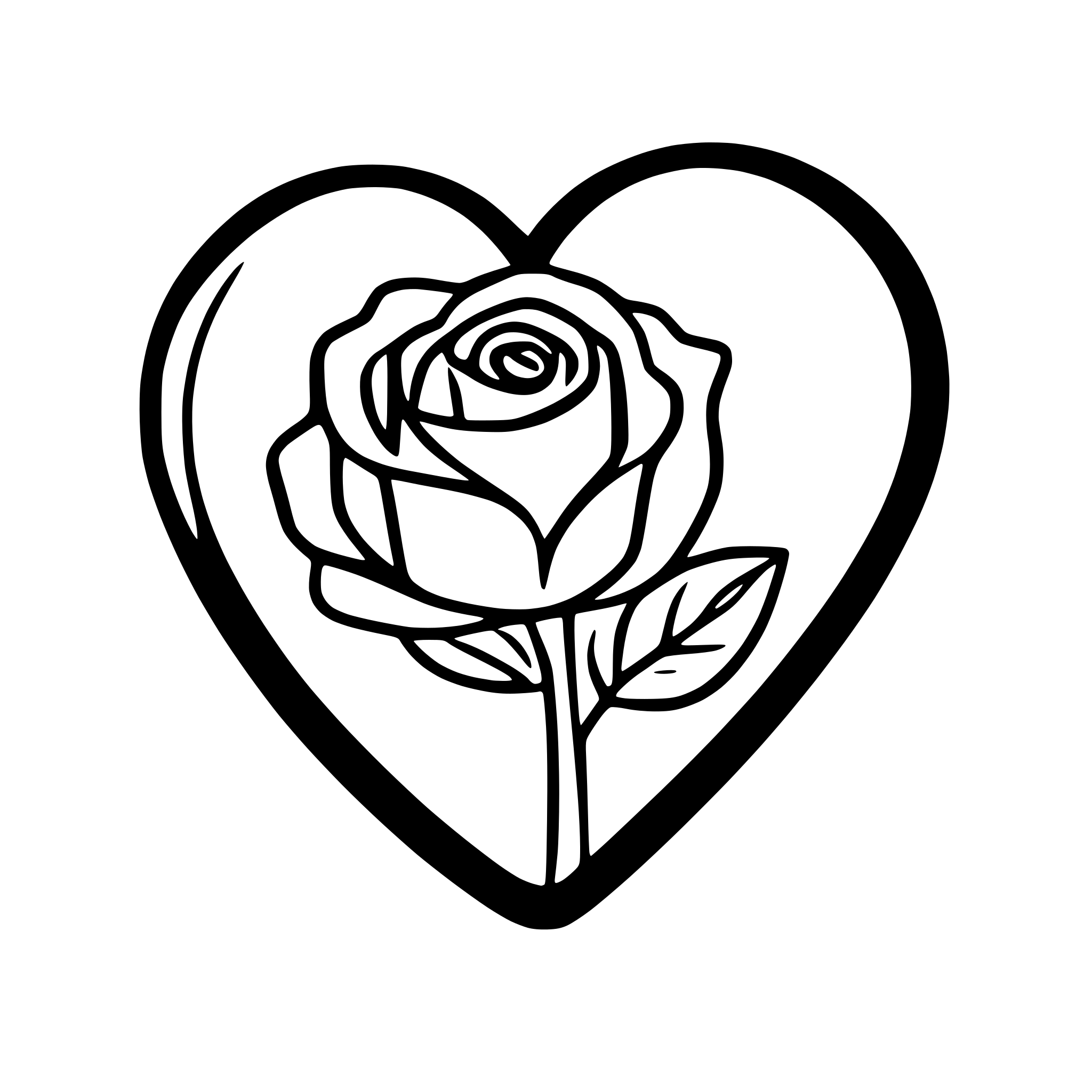 AI-generated SVG of 'rose in heart'