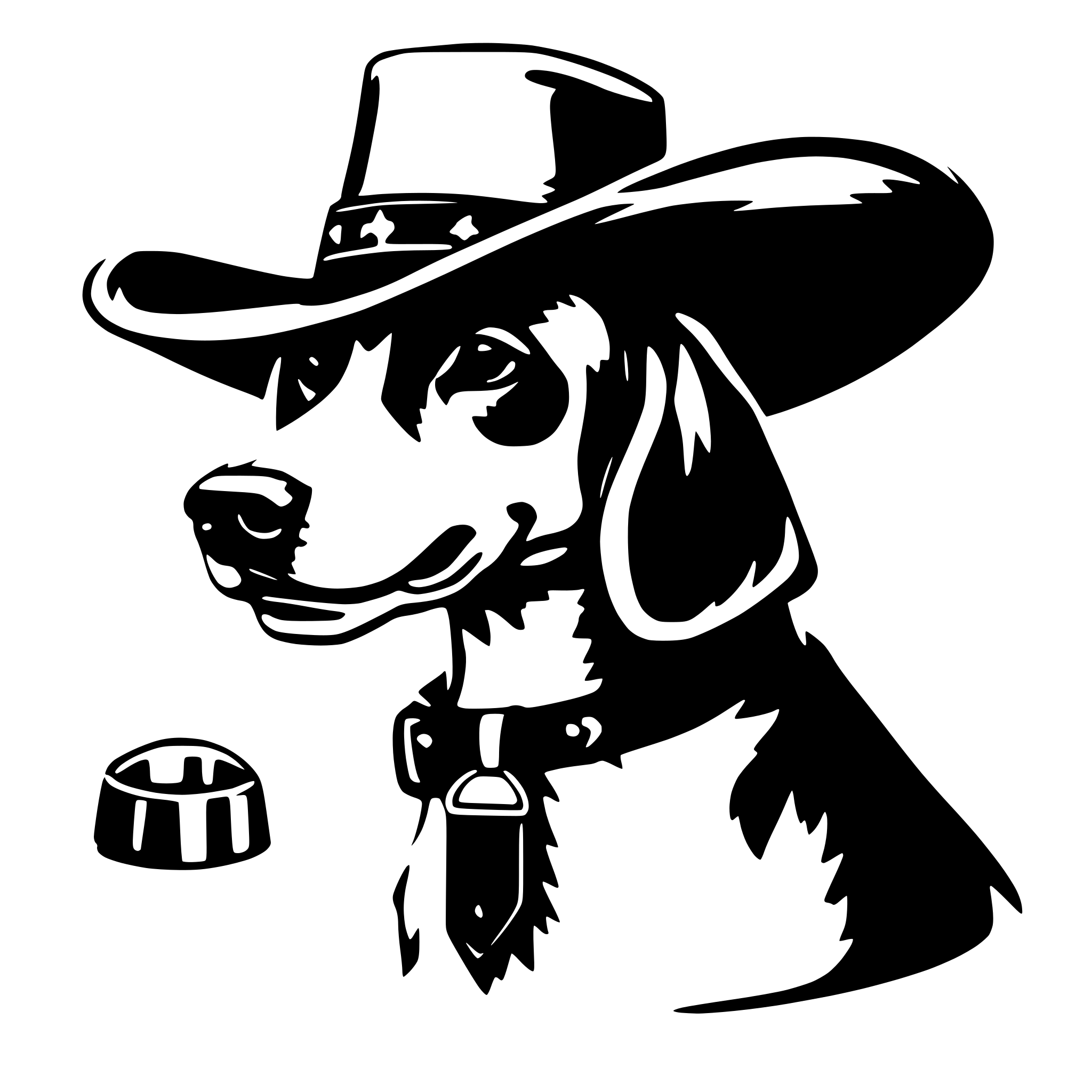 AI-generated SVG of a cowboy hat with a dog