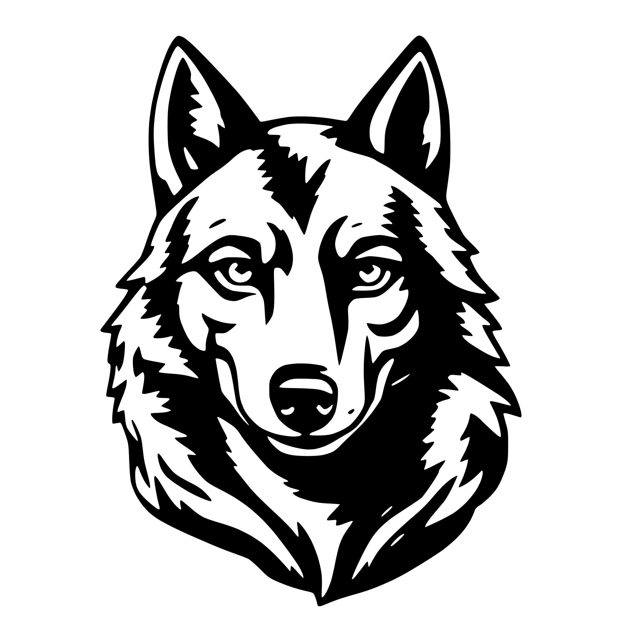 AI-generated SVG of a humanized wolf
