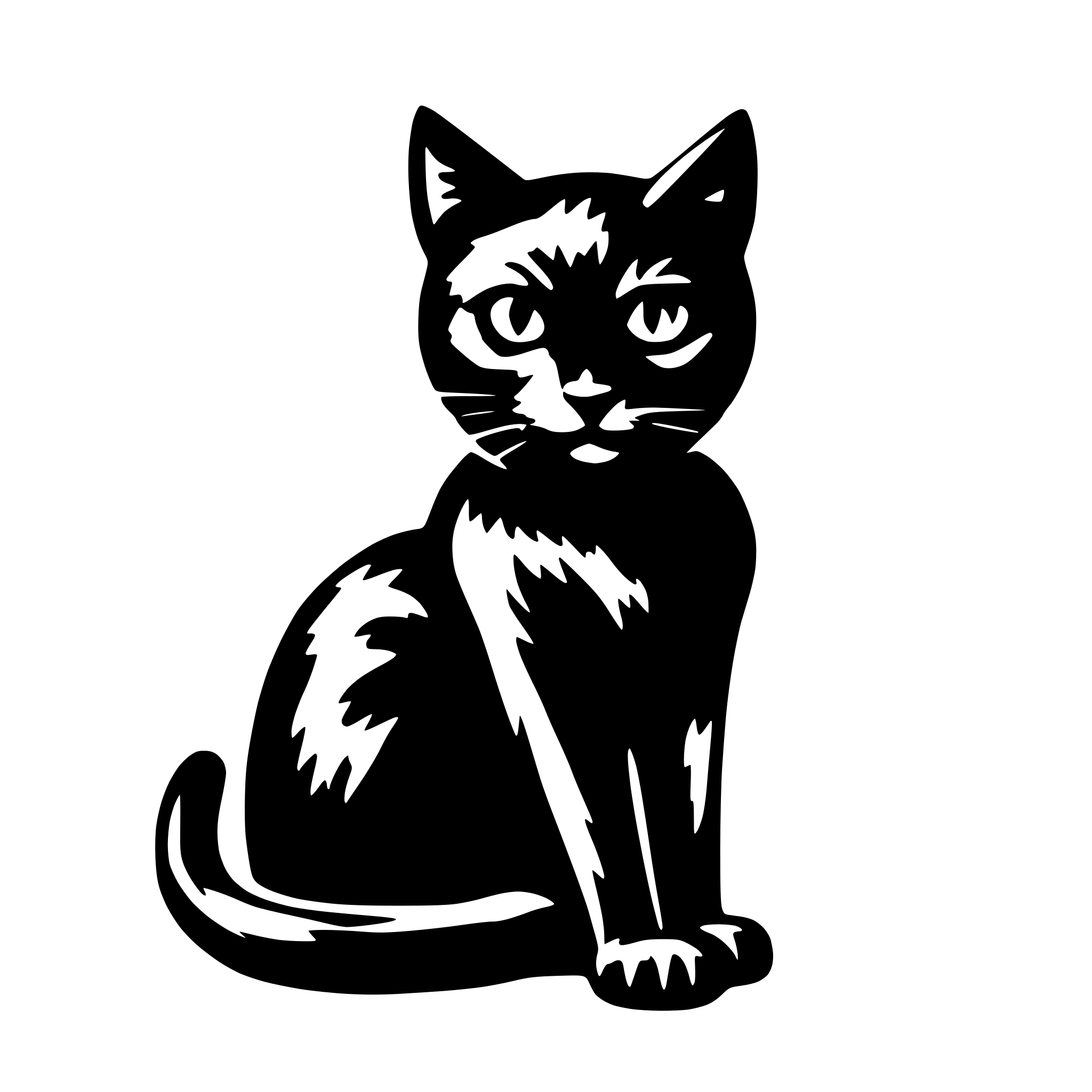 AI-generated SVG of a black cat