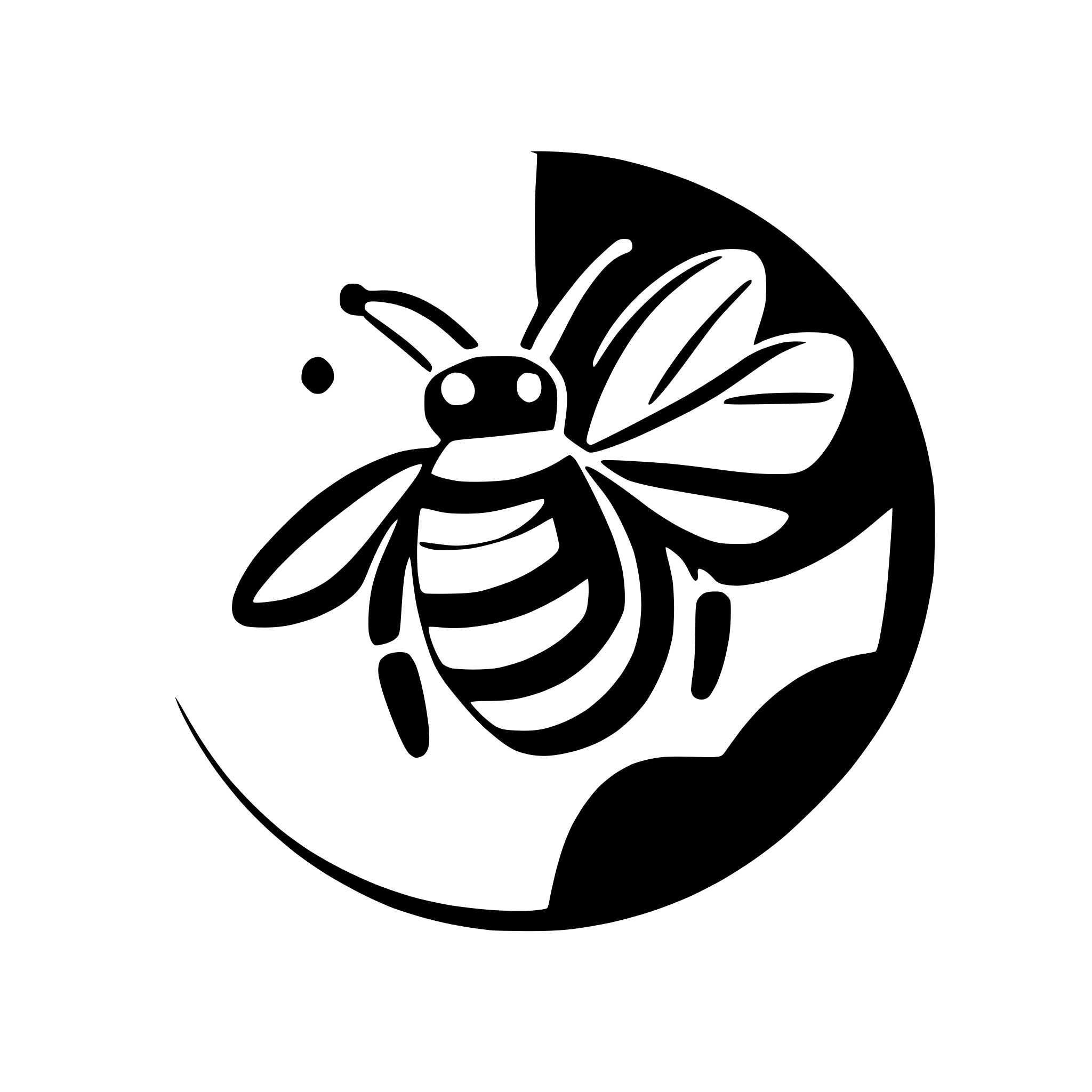 AI-generated SVG of a a side on icon of a bee with refined borders.