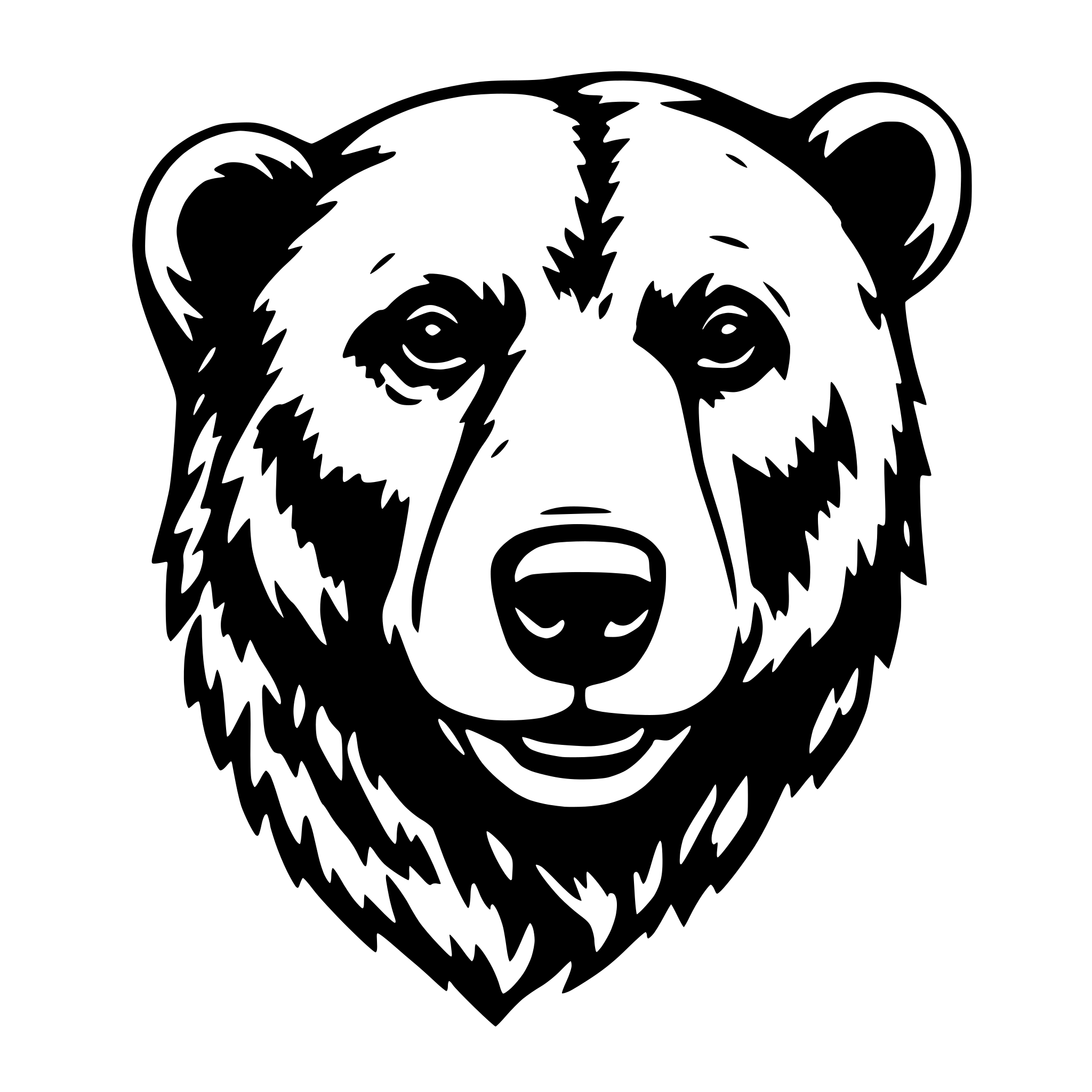 AI-generated SVG of 'Grizzly bear head'
