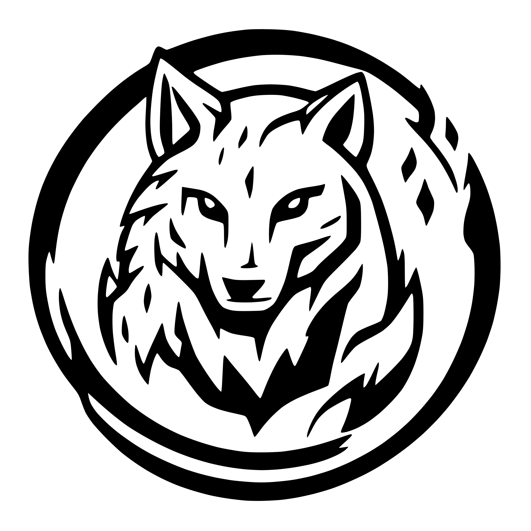 AI-generated SVG of a wolf coming out of the fire full detailed