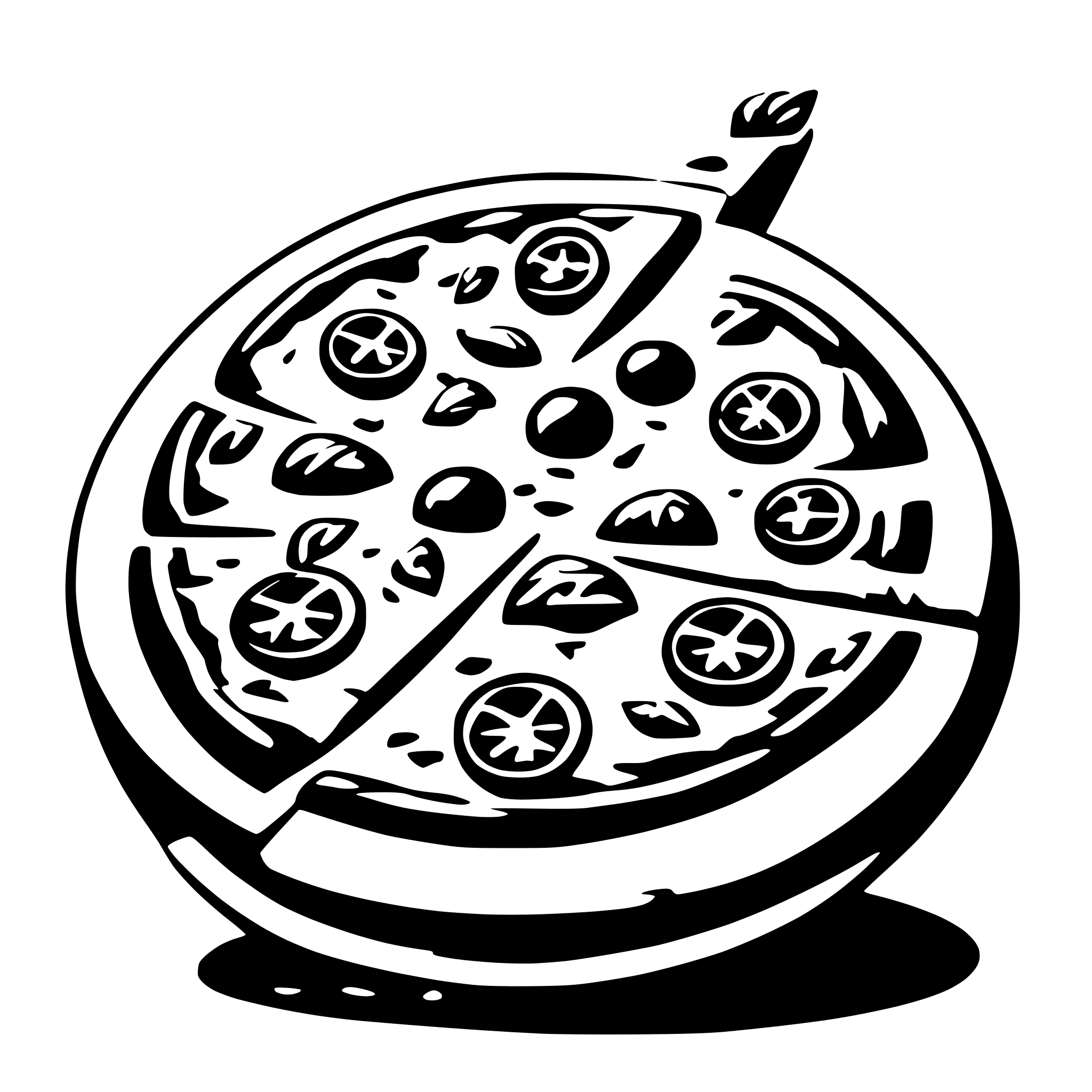 AI-generated SVG of 'italian pizza by robin hood rider'