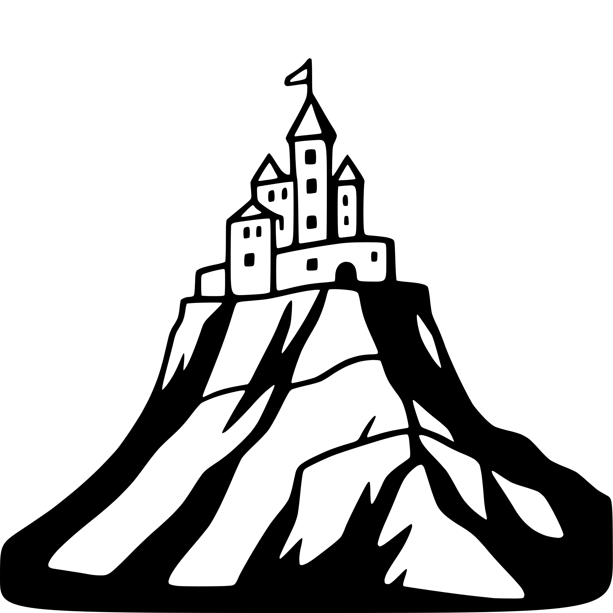 AI-generated SVG of 'castle on mountain peak'